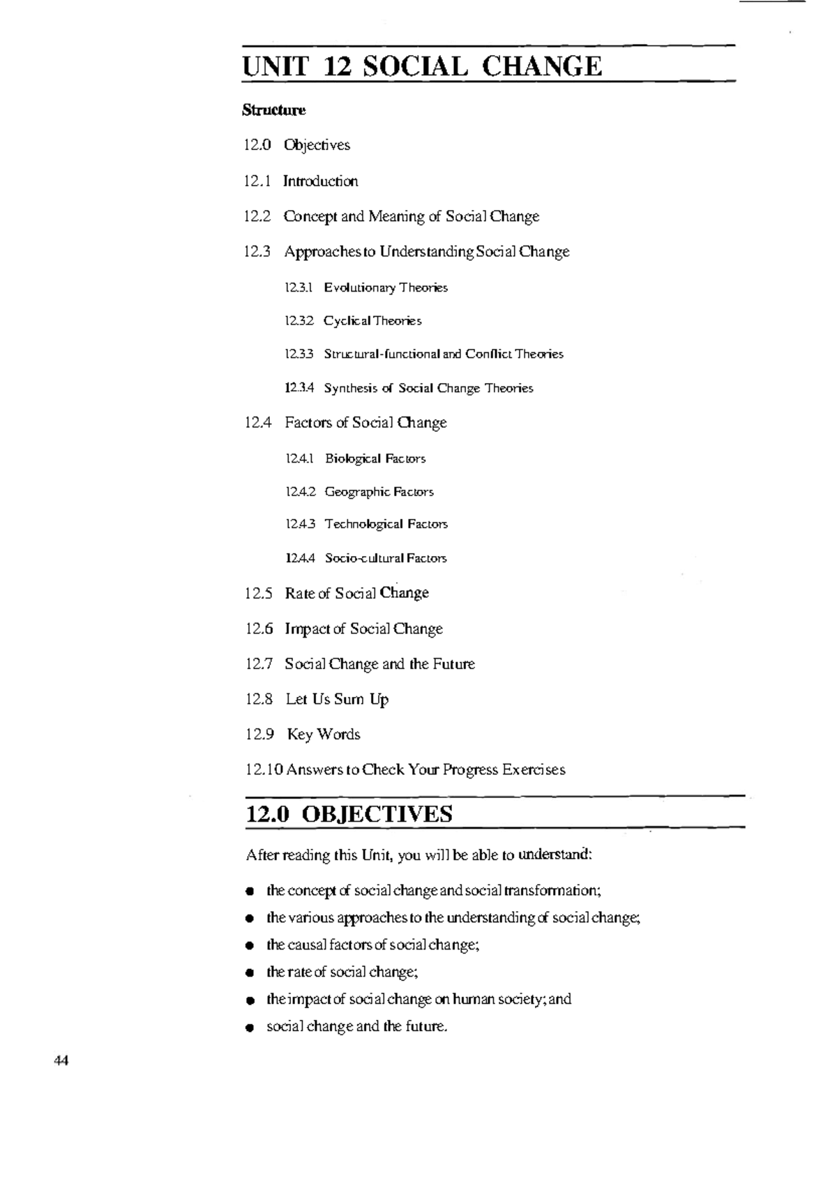 Unit-12 - practice material - UNIT 12 SOCIAL CHANGE Structure 12 ...