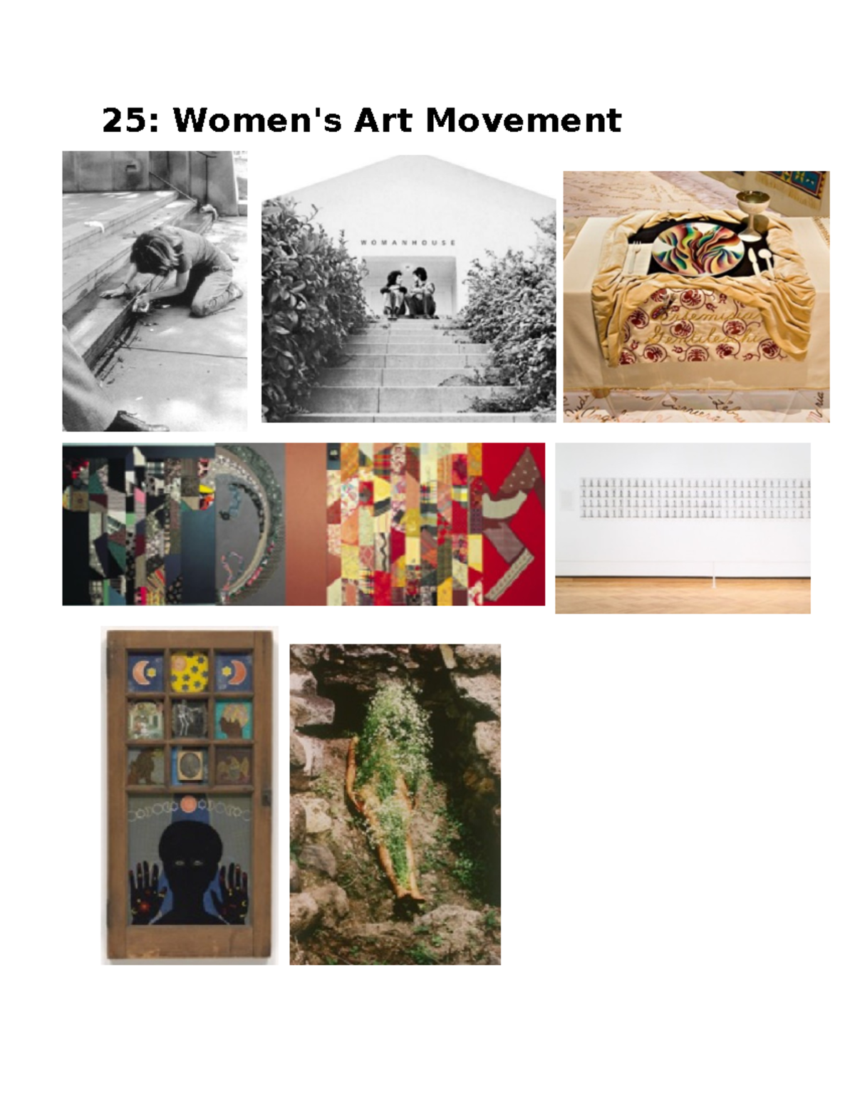 Lec 25 Women's Art Movement 25 Women's Art Movement The subject of