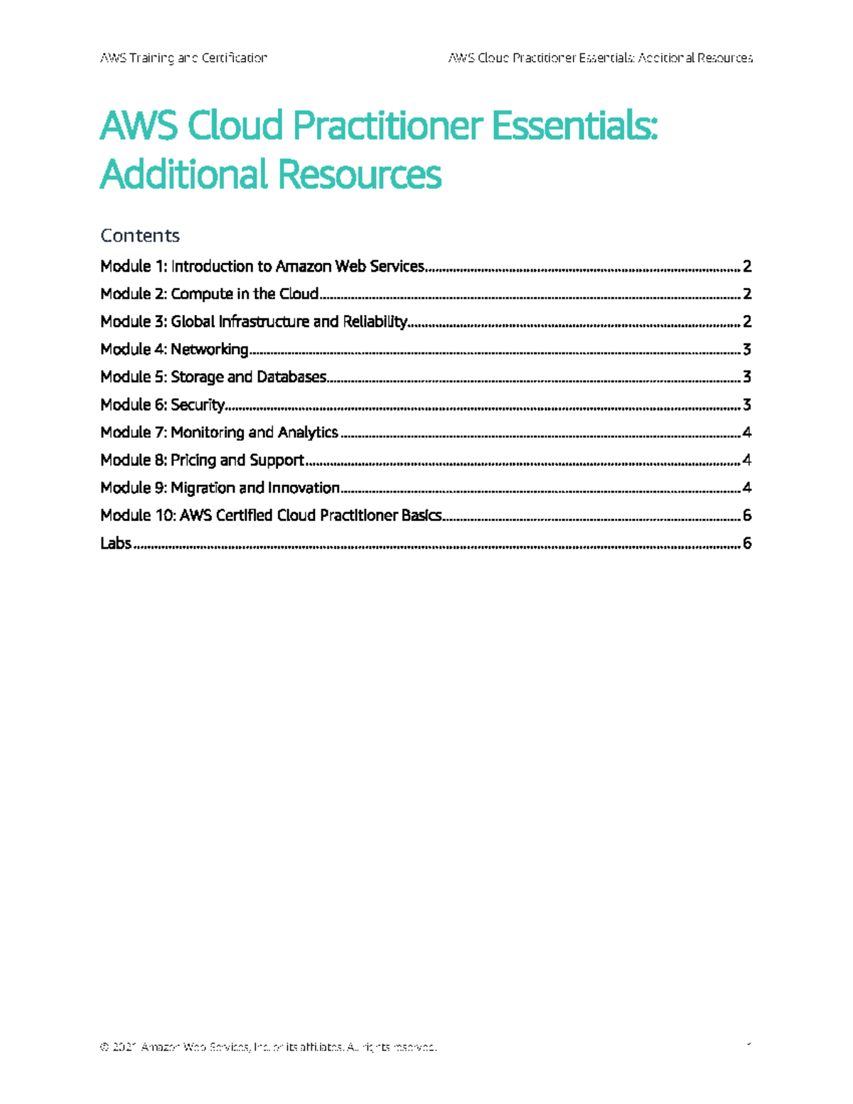 AWS cloud practitioner essentials additional resources AWS Cloud
