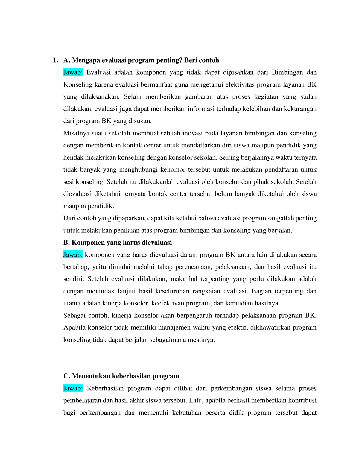 Evaluasi Program Bimbingan Konseling - A. Mengapa Evaluasi Program ...