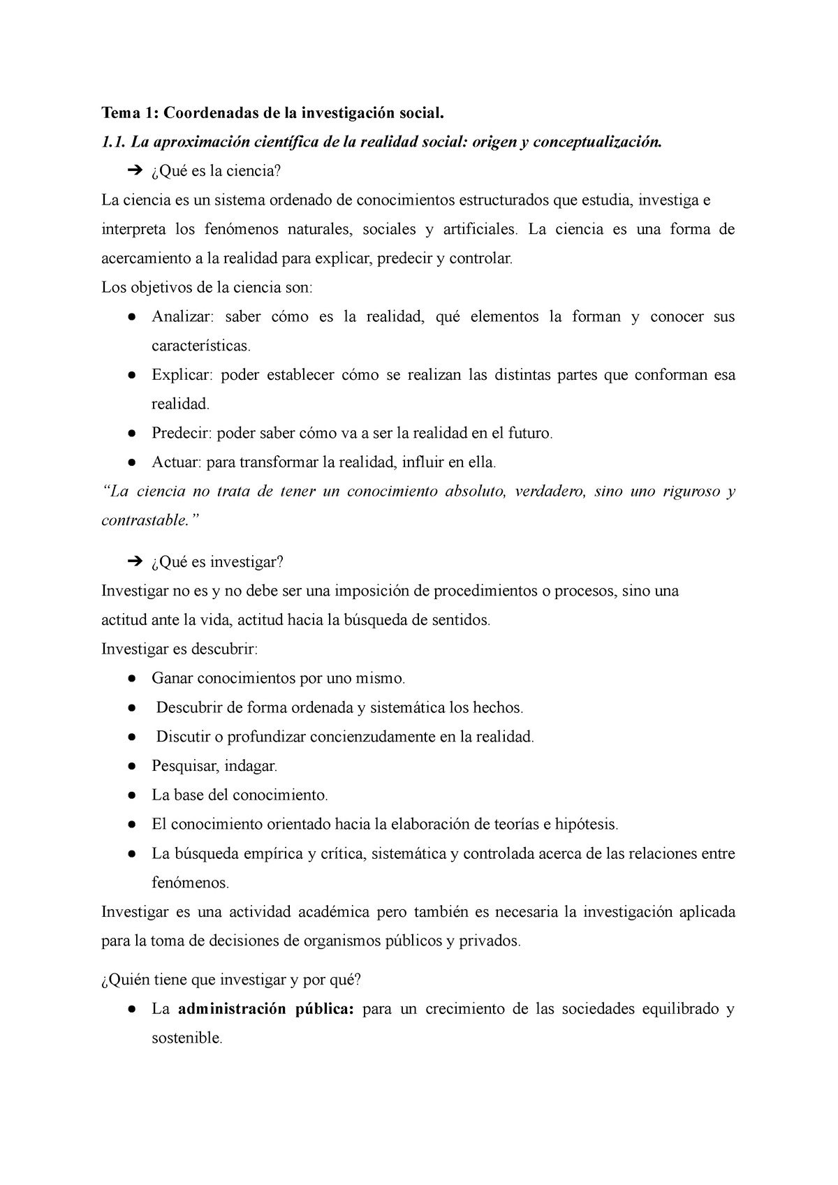 Tecnicas Temario Tema 1 Coordenadas De La Investigación Social La Aproximación Científica 6177