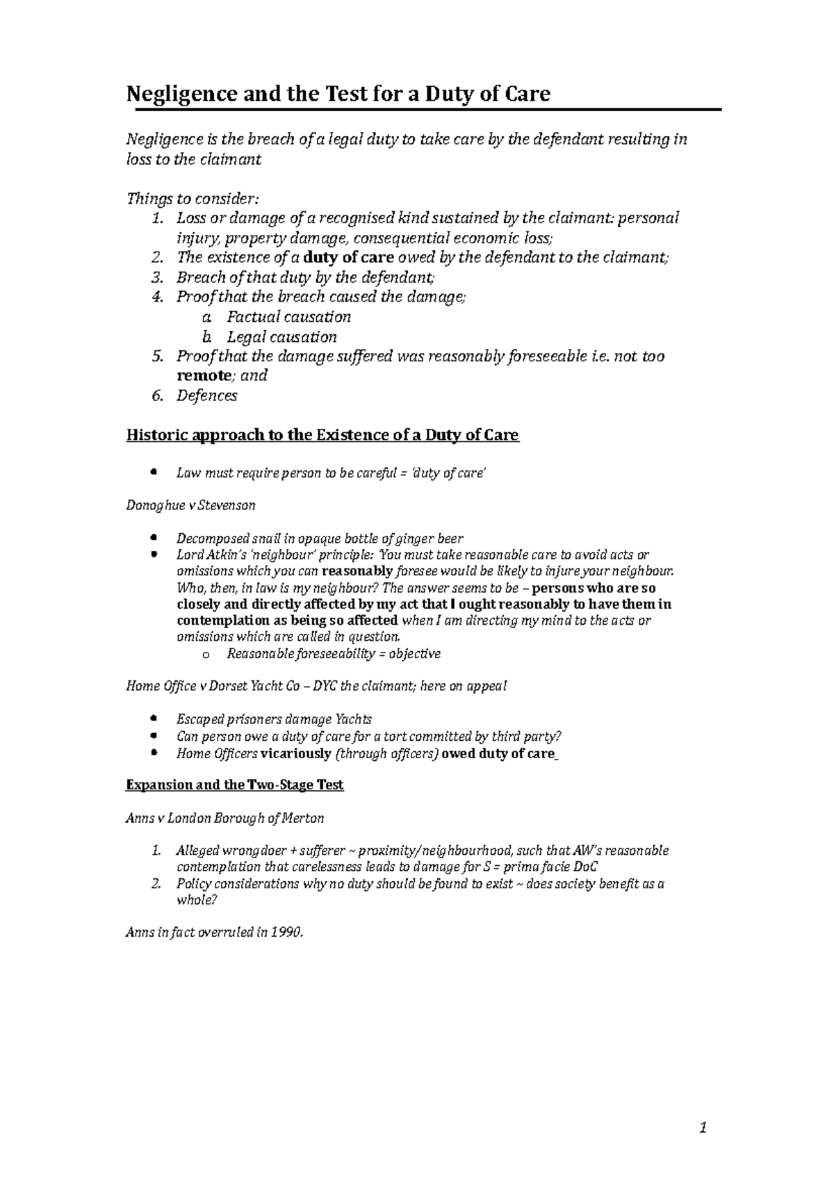 Duty Of Care Negligence Test – What is the Bolam test for breach of ...