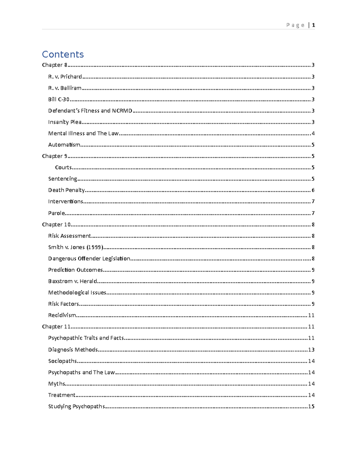Final Notes - Page Contents Chapter - Studocu