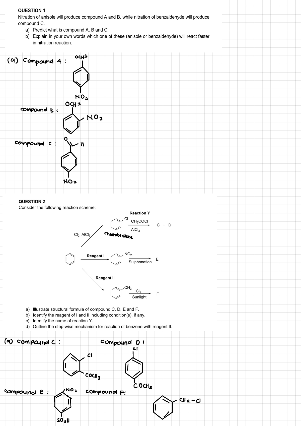 CHM258 Tutorial - I am a part 3 student - (a) Compound A: Oct I N OCH 3 ...