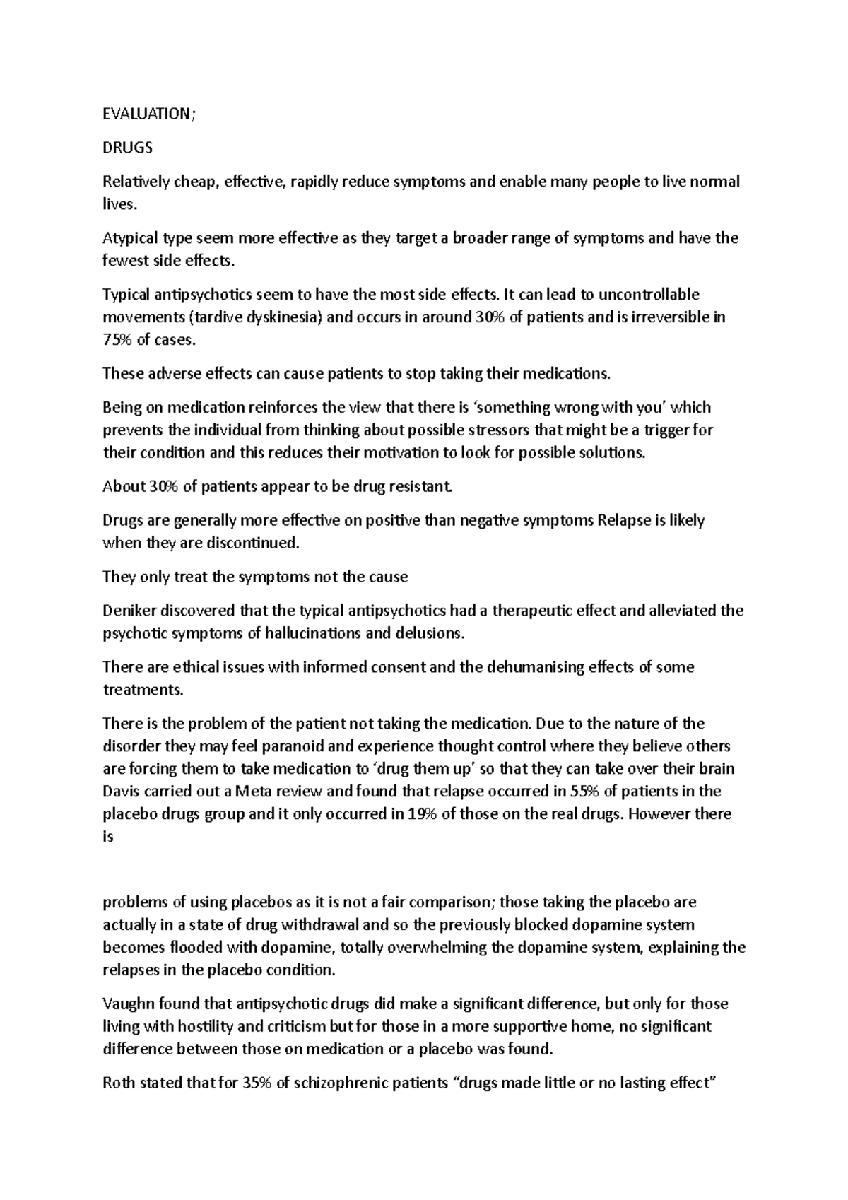 Schizophrenia part 5 - in depth notes on the psych 101 module ...