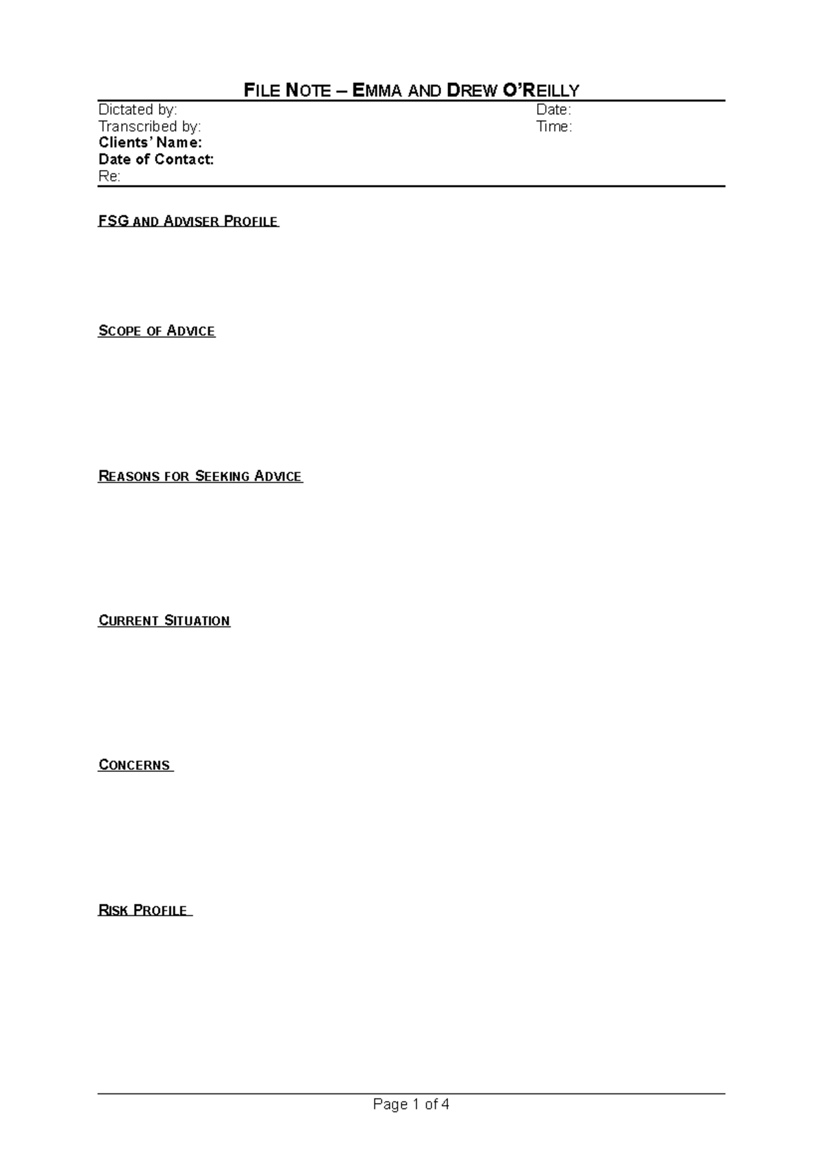 Module 8 case study risk management (student) - FILE NOTE – EMMA AND ...