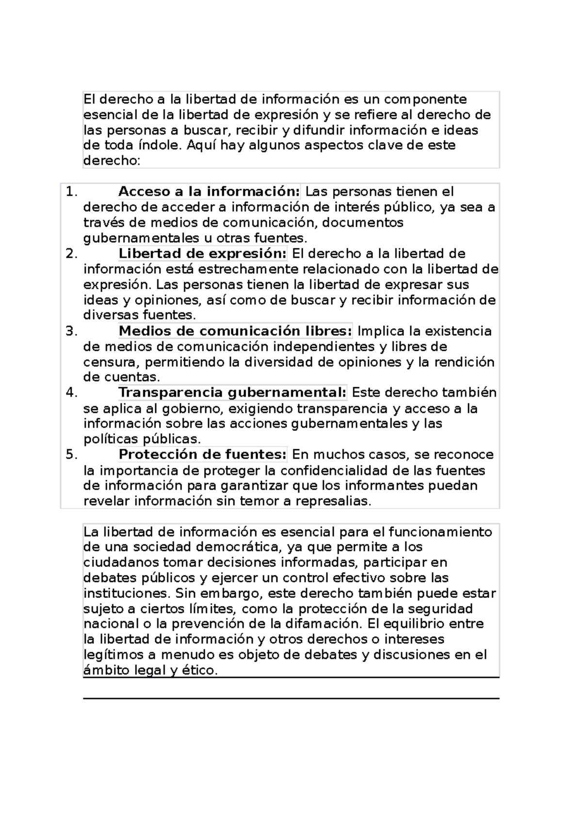 Derecho a la libertad de informacion G9 Derecho El derecho a la