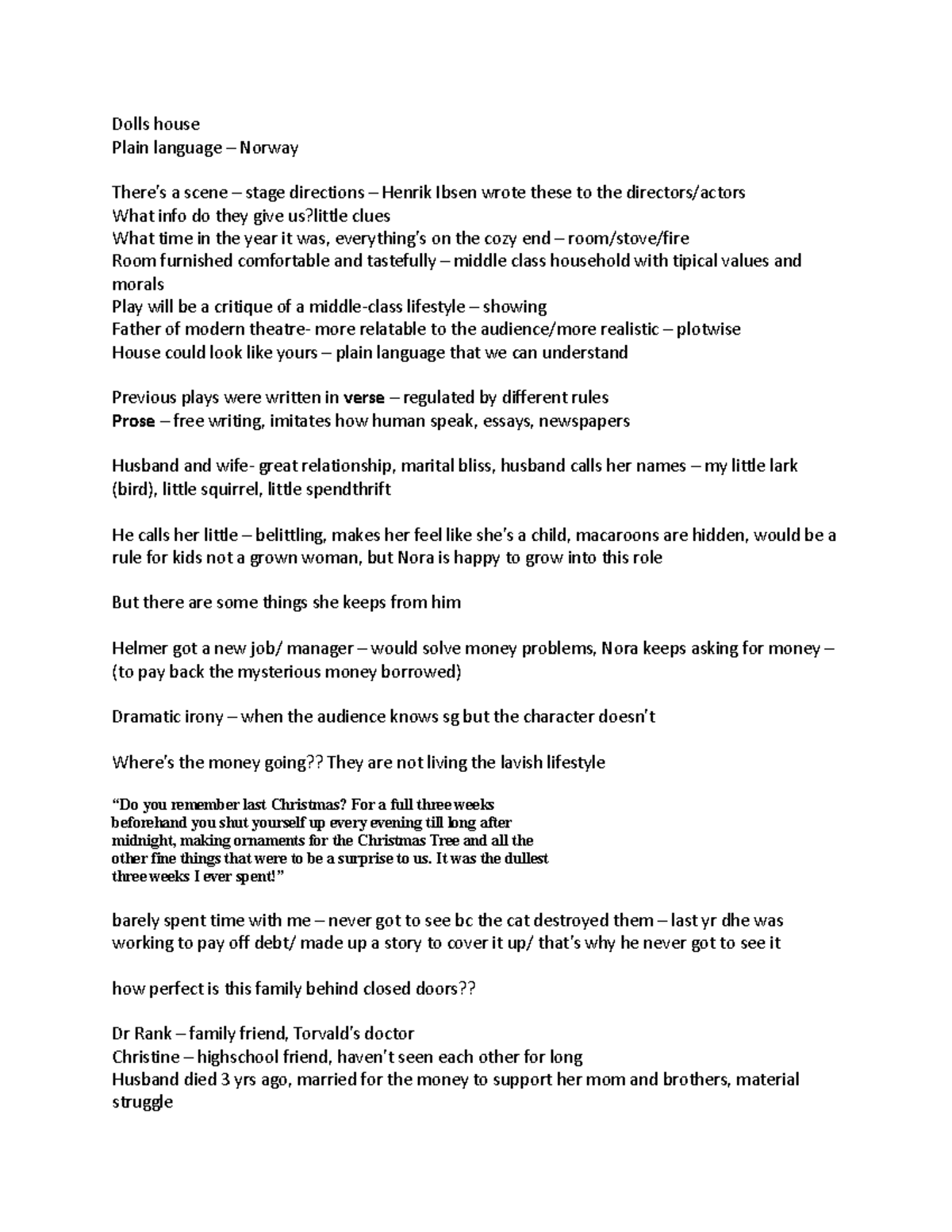 Doll's house ENG 2850 Dolls house Plain language Norway There’s a scene stage directions