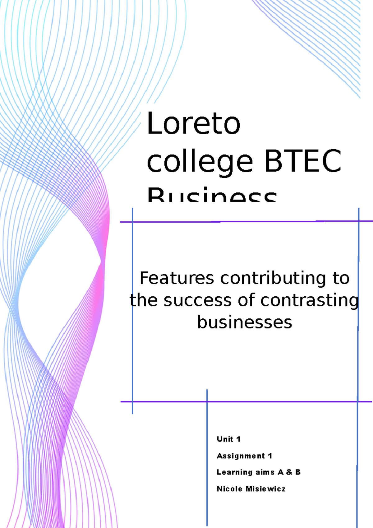 Assigment Assignment features contributing to the success of