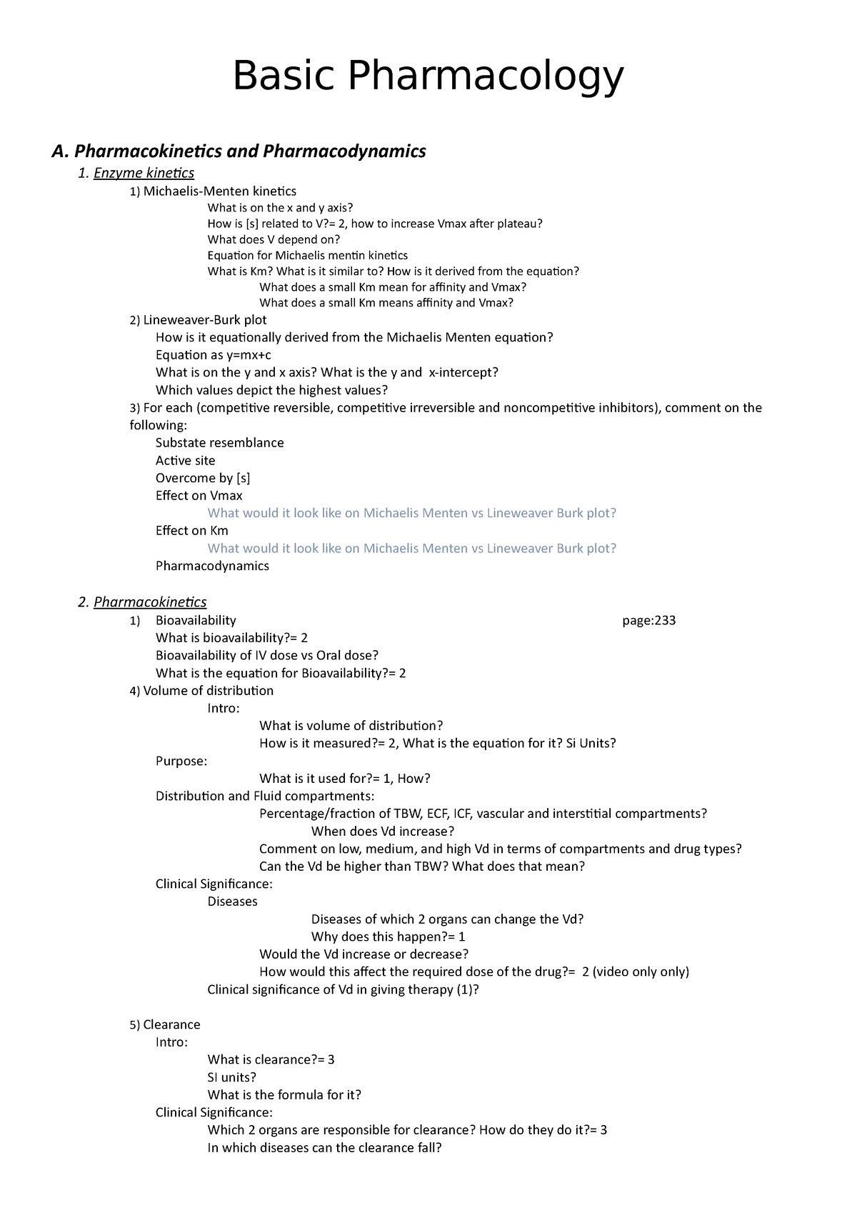 3. Basic Pharmacology - Basic Pharmacology A. Pharmacokinetics and ...