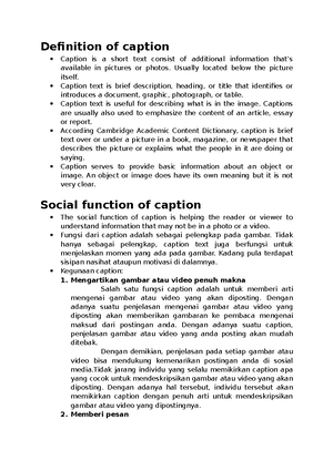 What Is Not Social Function Of Caption Text