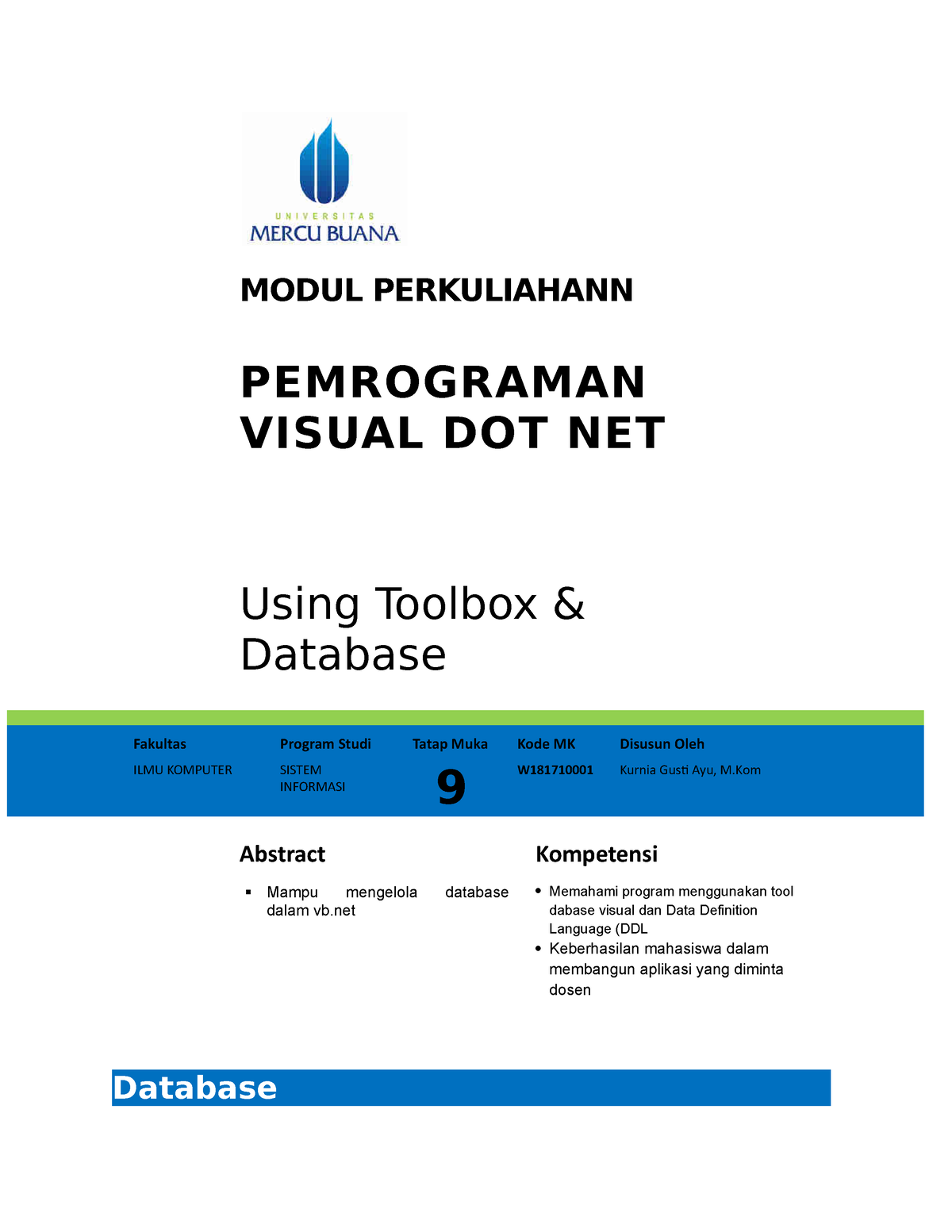 Sembilan Dotnet - MODUL PERKULIAHANN PEMROGRAMAN VISUAL DOT NET Using ...