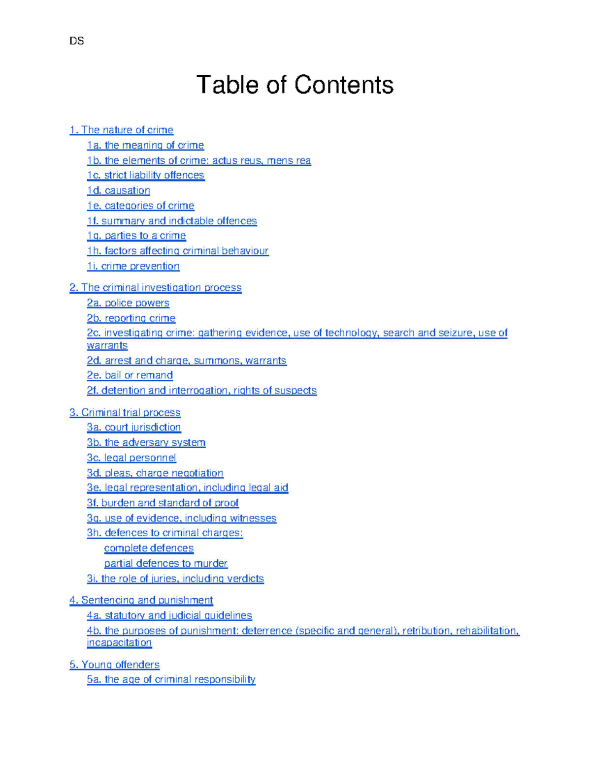 legal-studies-notes-table-of-contents-the-nature-of-crime-1a-the