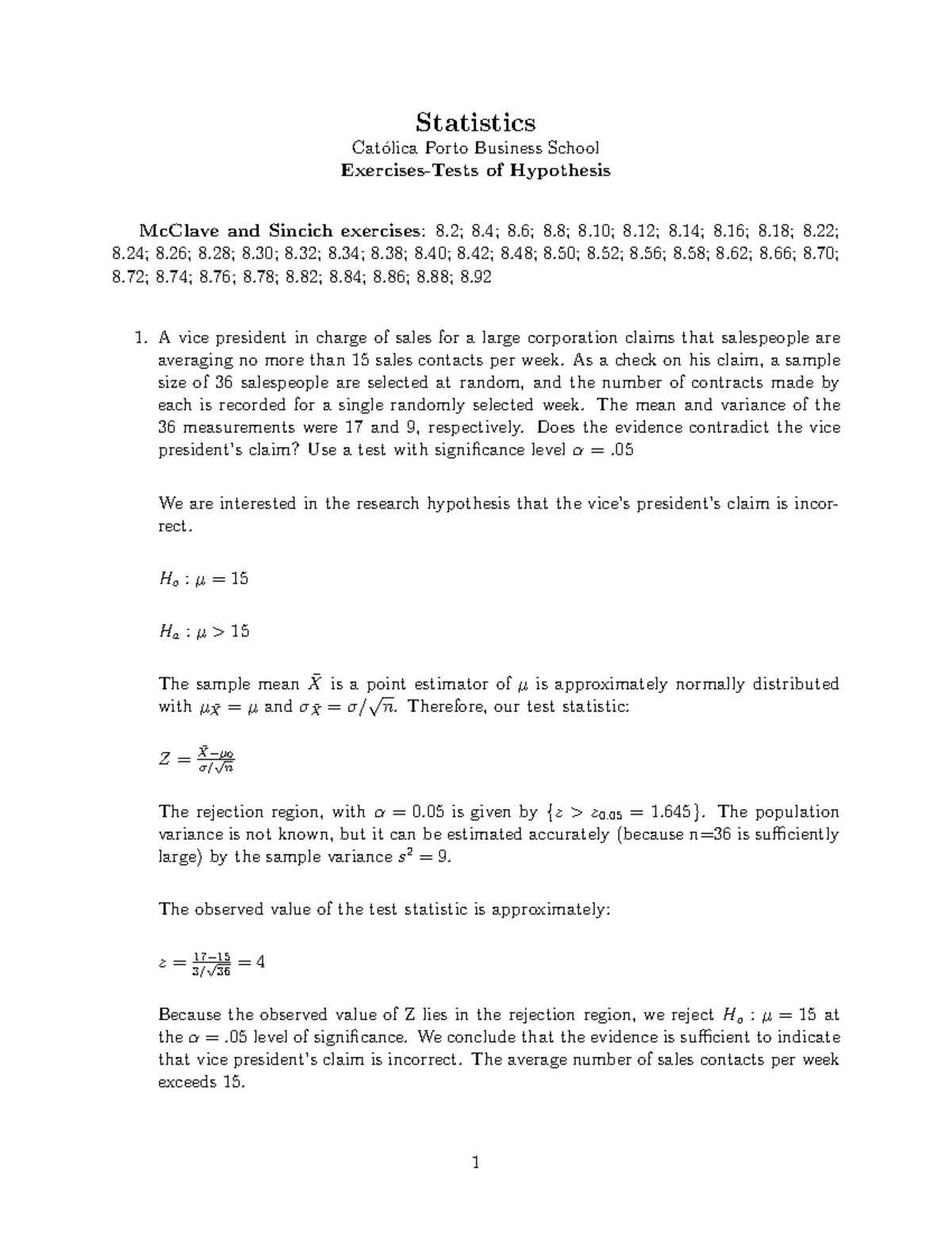 Chapter 8- solutions - estatistica - Statistics Cat ́olica Porto ...