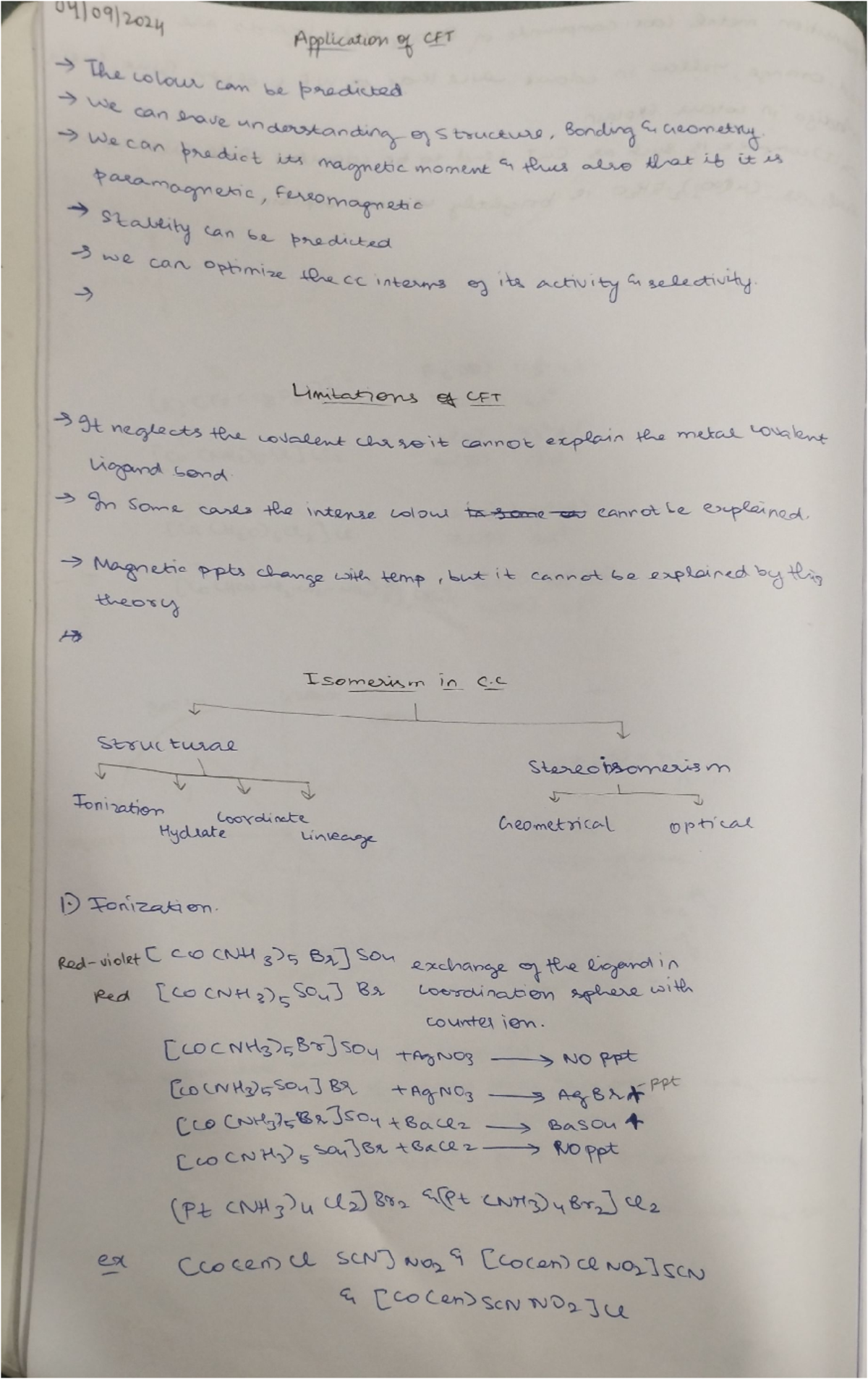 Applications of CFT - Chemistry notes - Py 09) 202, a Application CET ...