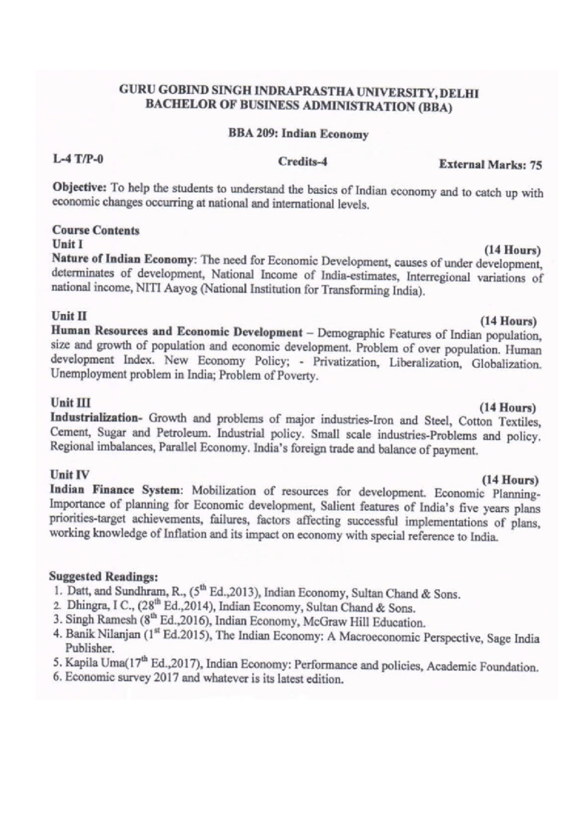 BBA 209 Indian Economy Unit 2 Human Resources - Unit 2 Human Resources ...