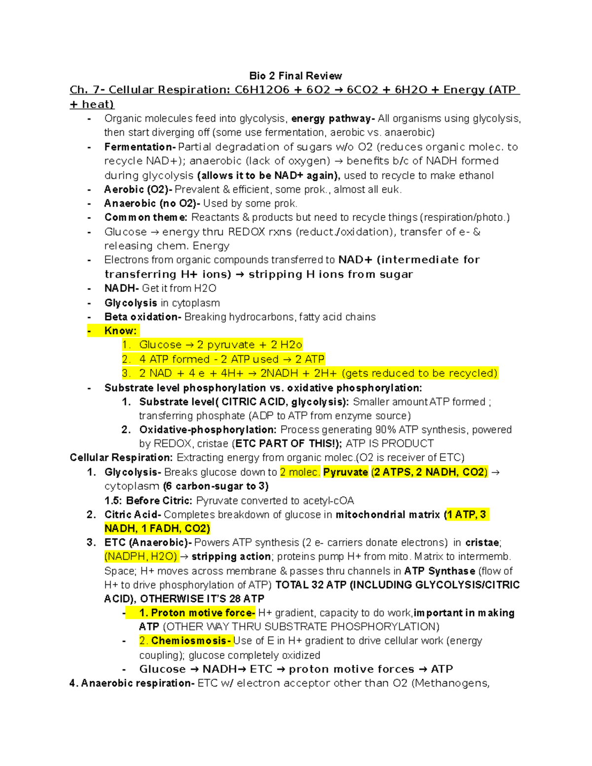 BIO 2 Final - Summary Cells, Molecules And Genes - Bio 2 Final Review ...