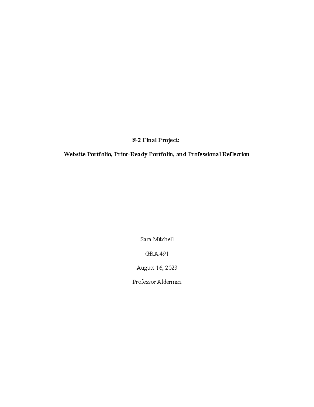 8-2 Final Project- Website Portfolio, Print-Ready Portfolio, and ...