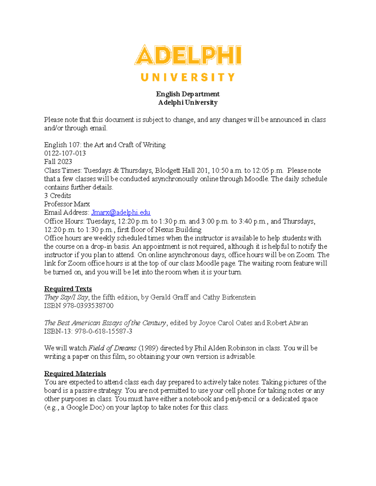 Adelphi University Academic Calendar - 1gbalbc
