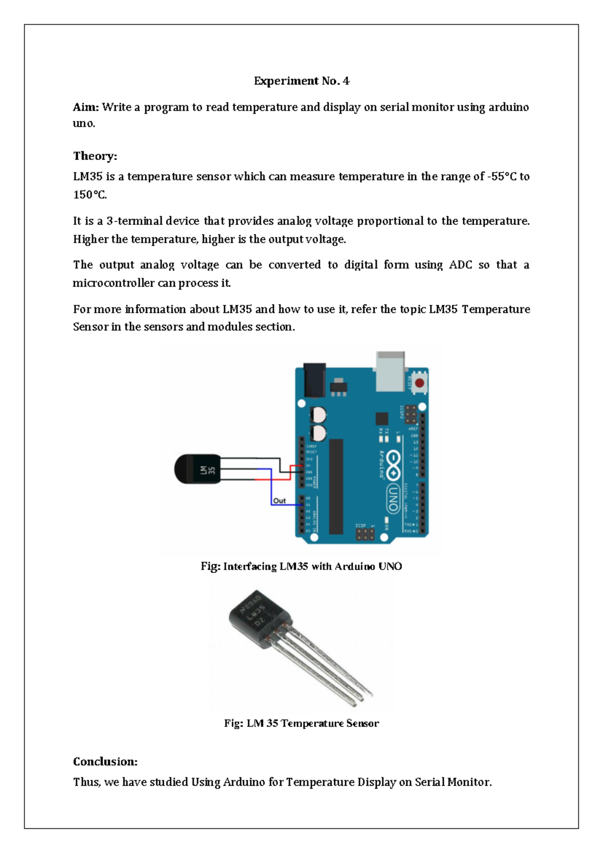 IIOT lab manual 4 - Experiment No. 4 Aim: Write a program to read ...
