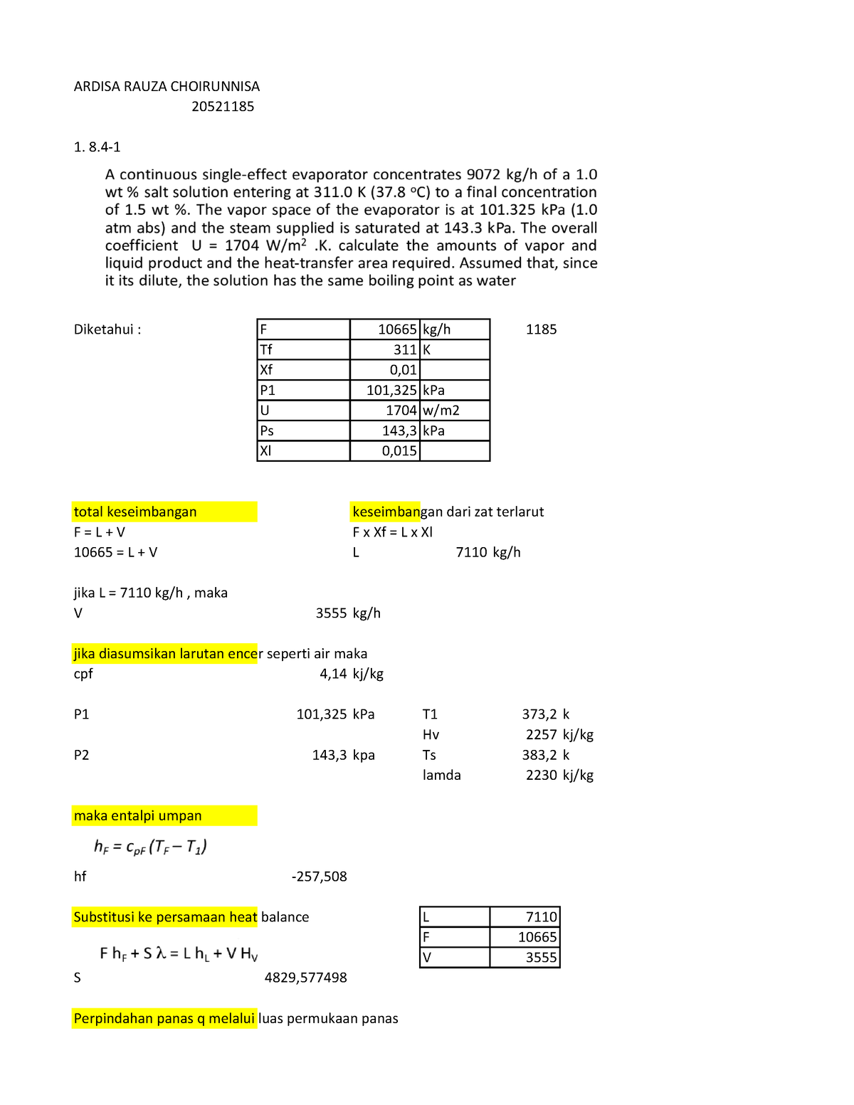 Example 8.5-1 Buku Chapter 8 Transport Processs And Unit Operations ...