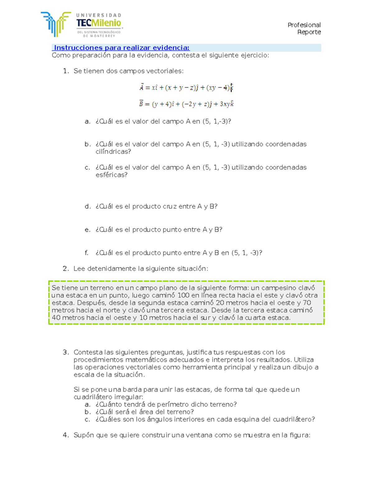 Ev1- Matematicas Para La Ingenieria - Profesional Reporte Instrucciones ...