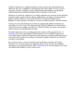 Literature Review Example Technical - Crafting a literature review ...