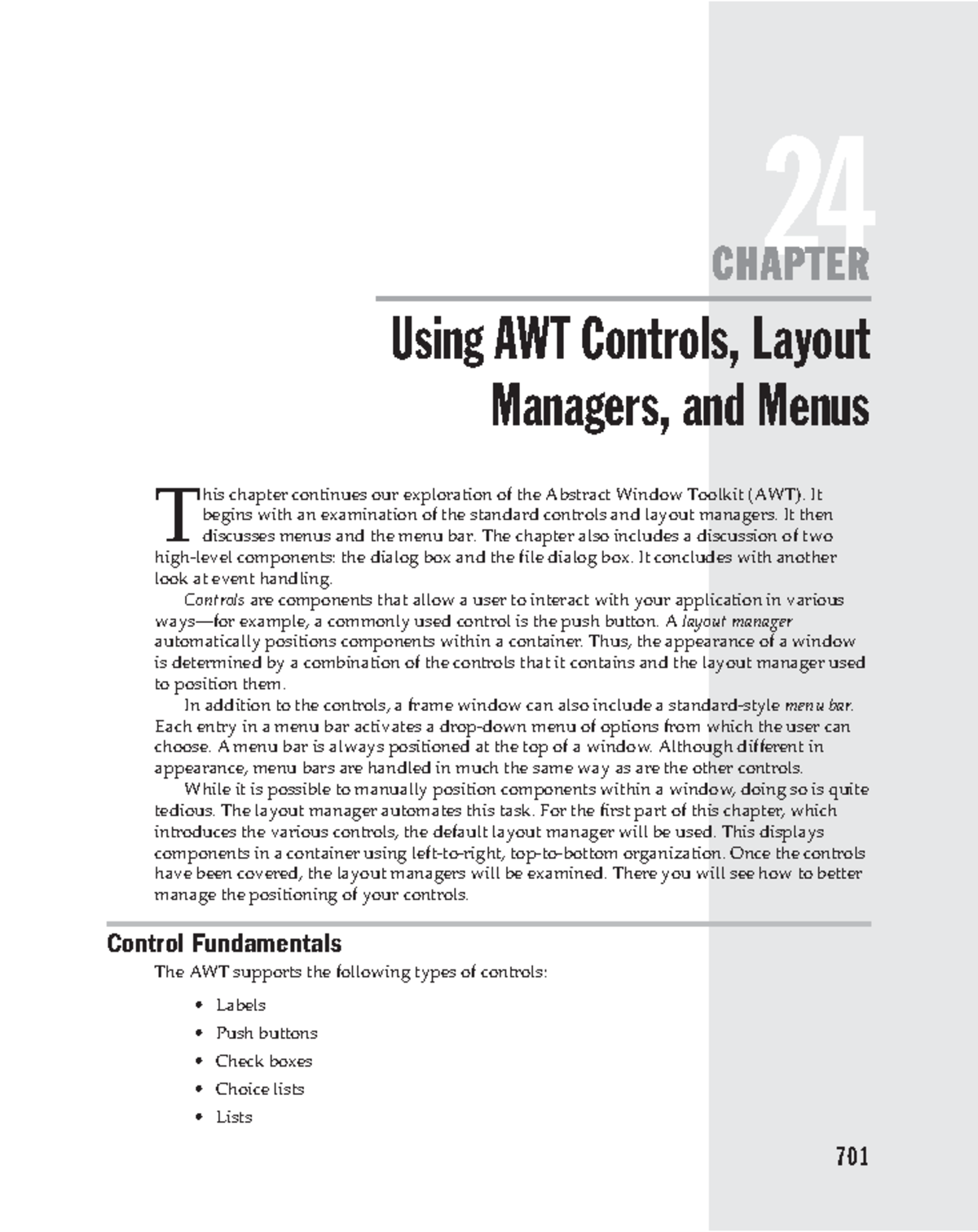 Java The Complete Reference - 701 24 Using AWT Controls, Layout ...