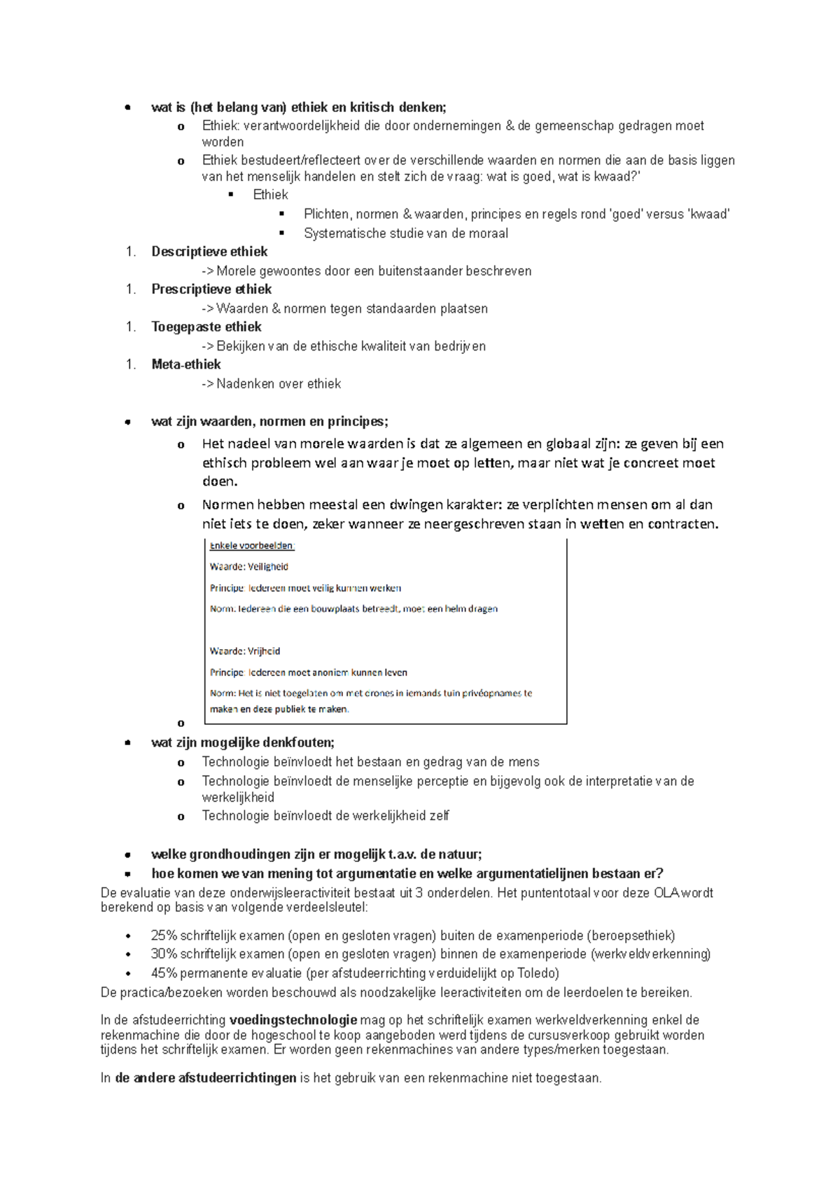 Wat is - etheik - wat is (het belang van) ethiek en kritisch denken; o ...