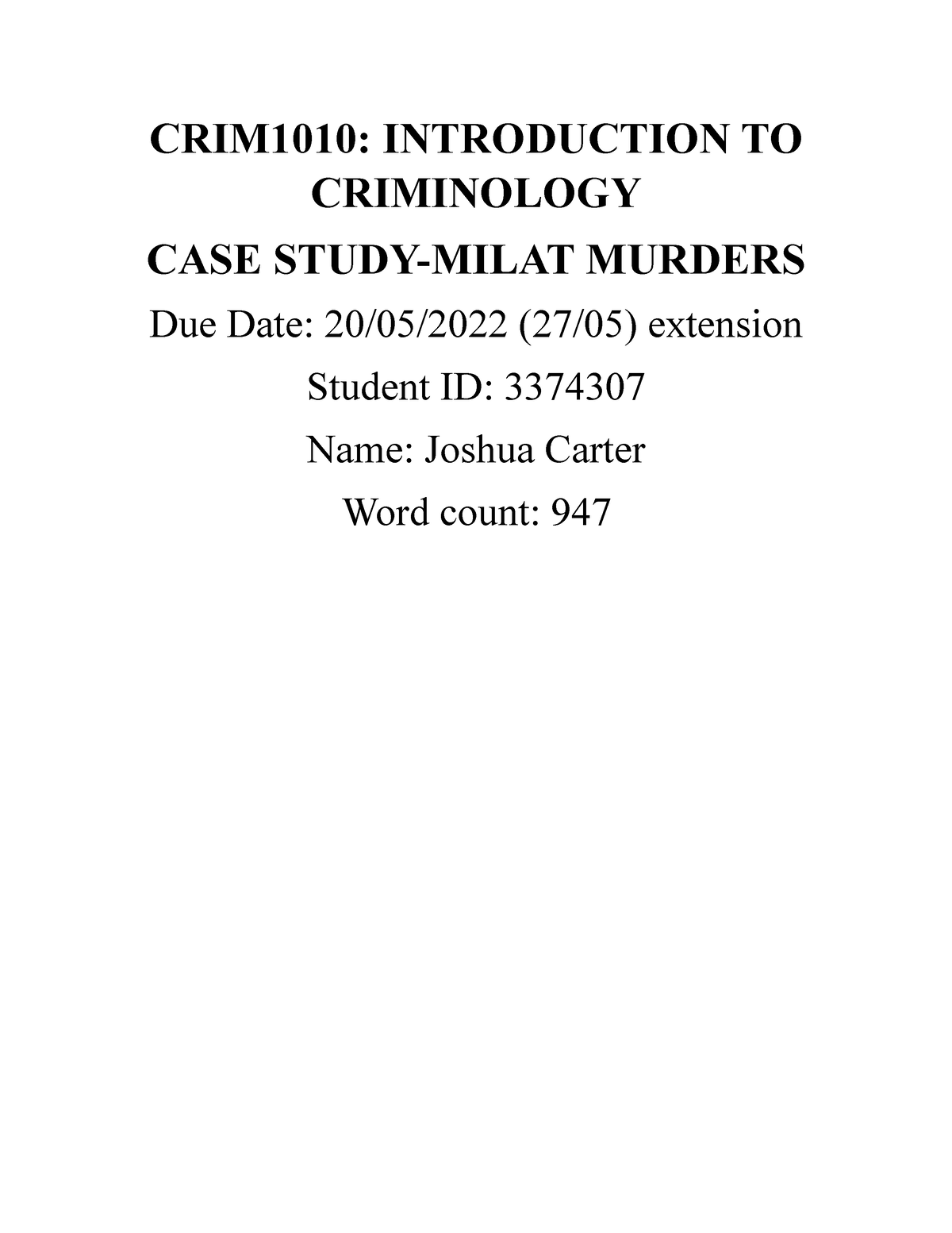 criminology case study essay