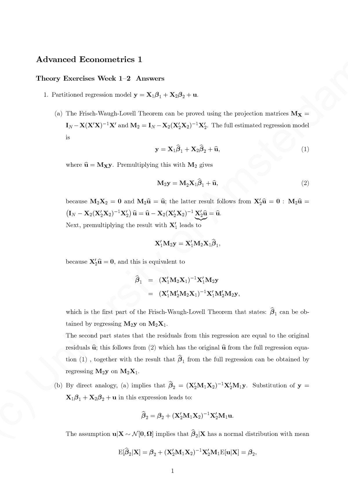 advanced econometrics assignment