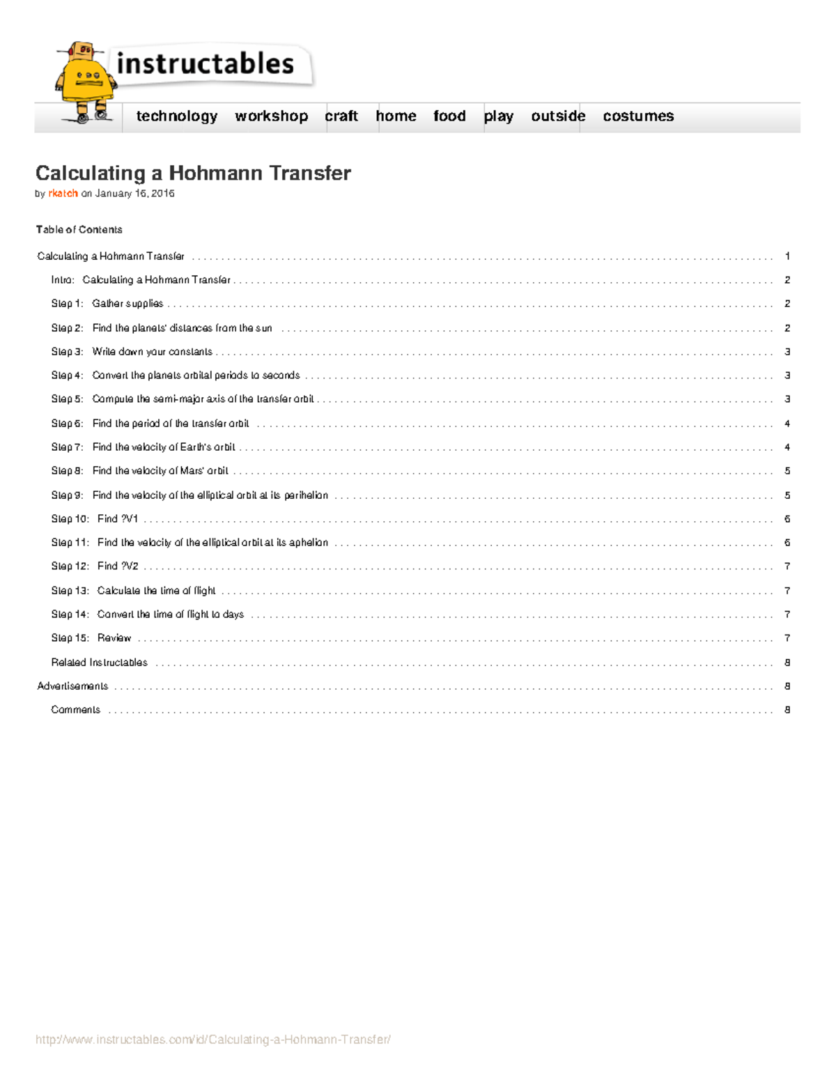 Calculating a Hohmann Transfer - In this Instructable I will walk you ...