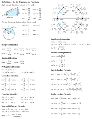5 - trig/ 5.5 notes - MATH 181 - Studocu