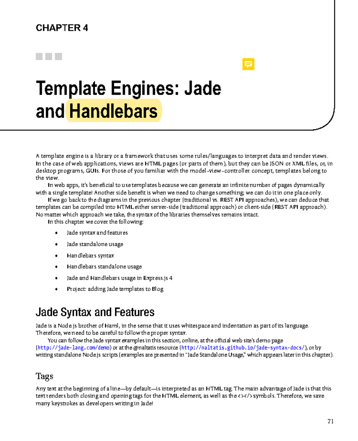 00 Jade and Handlebars templates from CH4 Practical Node.js by Azat