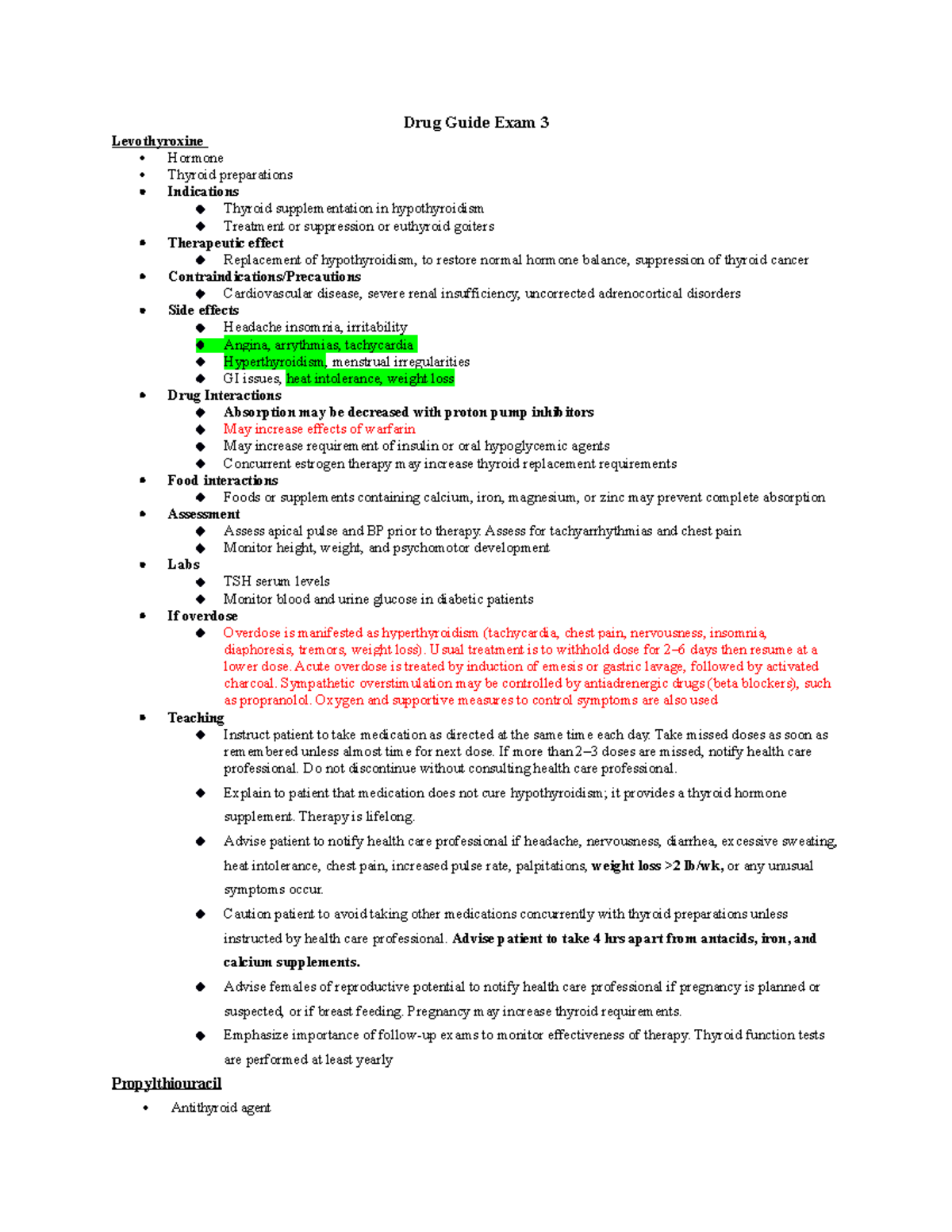 Drug Guide Exam 3 - Medication Indication, Side Effects, And Patient ...