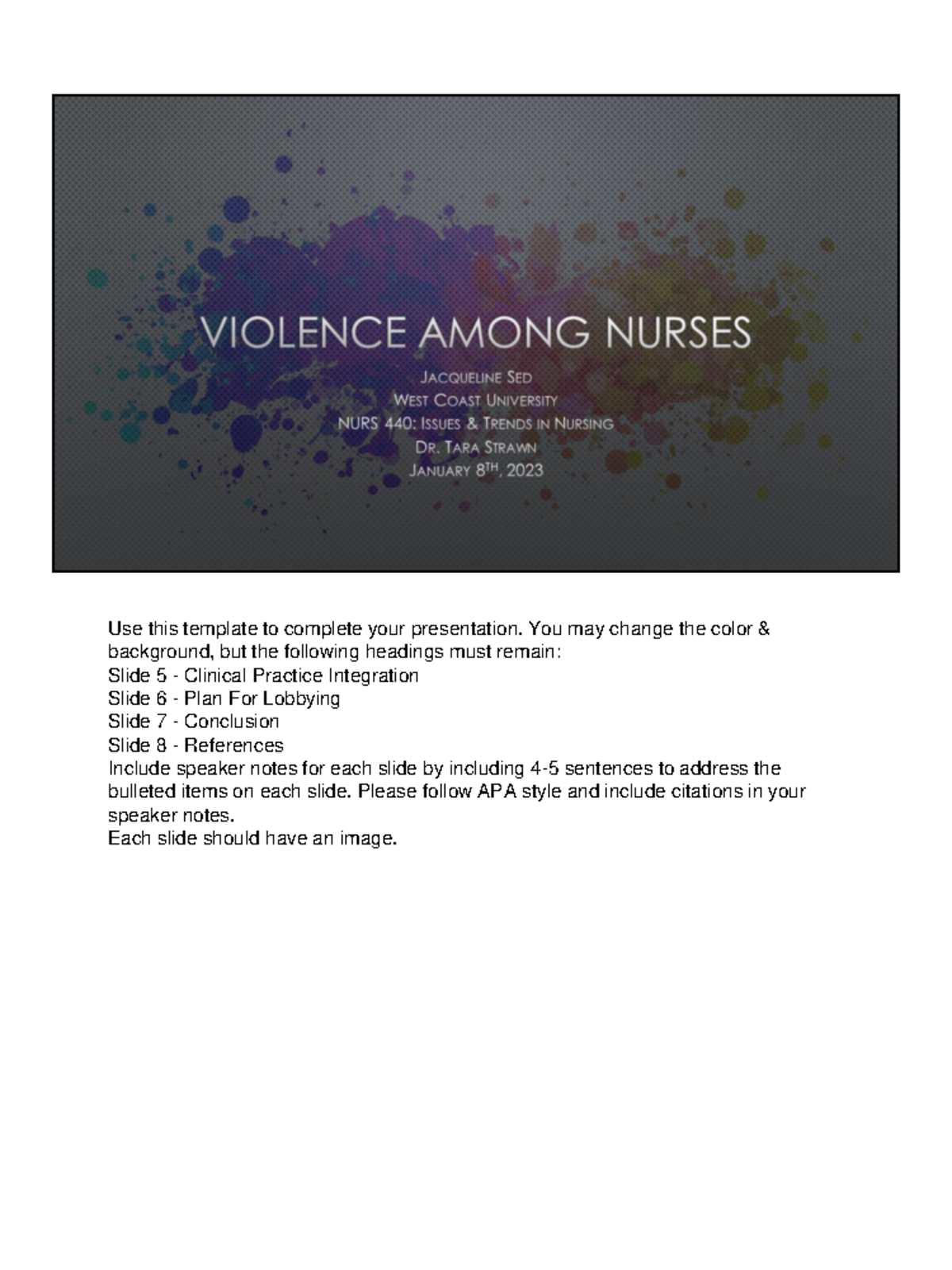 a nurse is giving a presentation about family violence