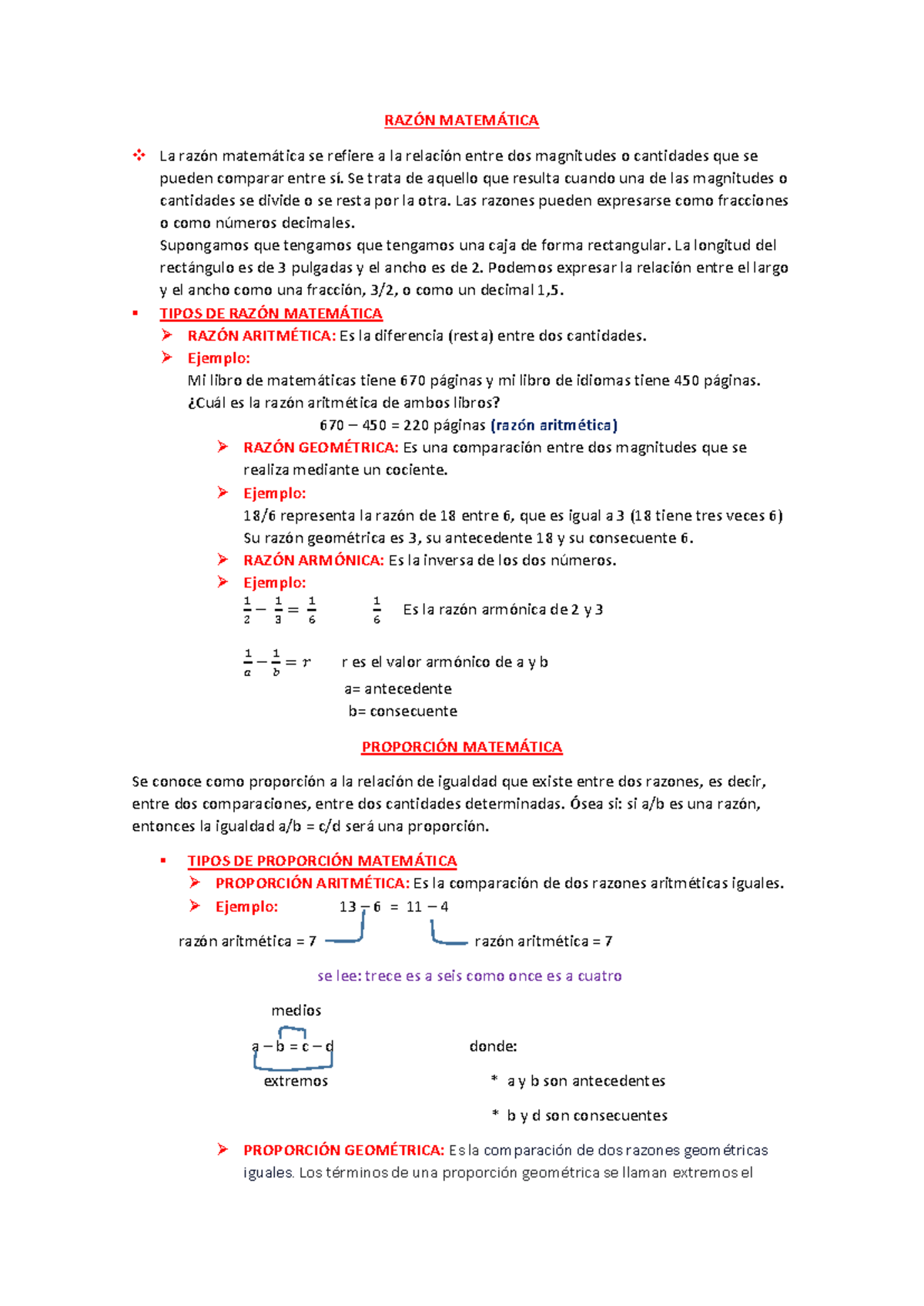 1 Razón y Proporcion Matemática - Pilco Y Agurto - RAZÓN MATEMÁTICA La ...