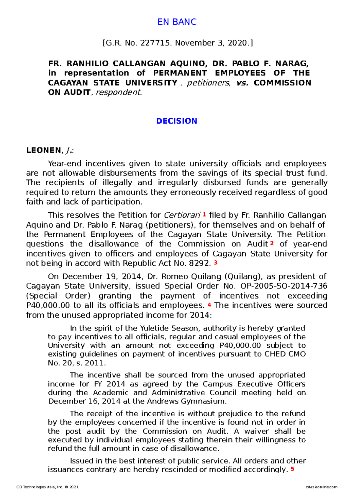 6. Aquino v - state declaration and policies - EN BANC [G. No. 227715 ...