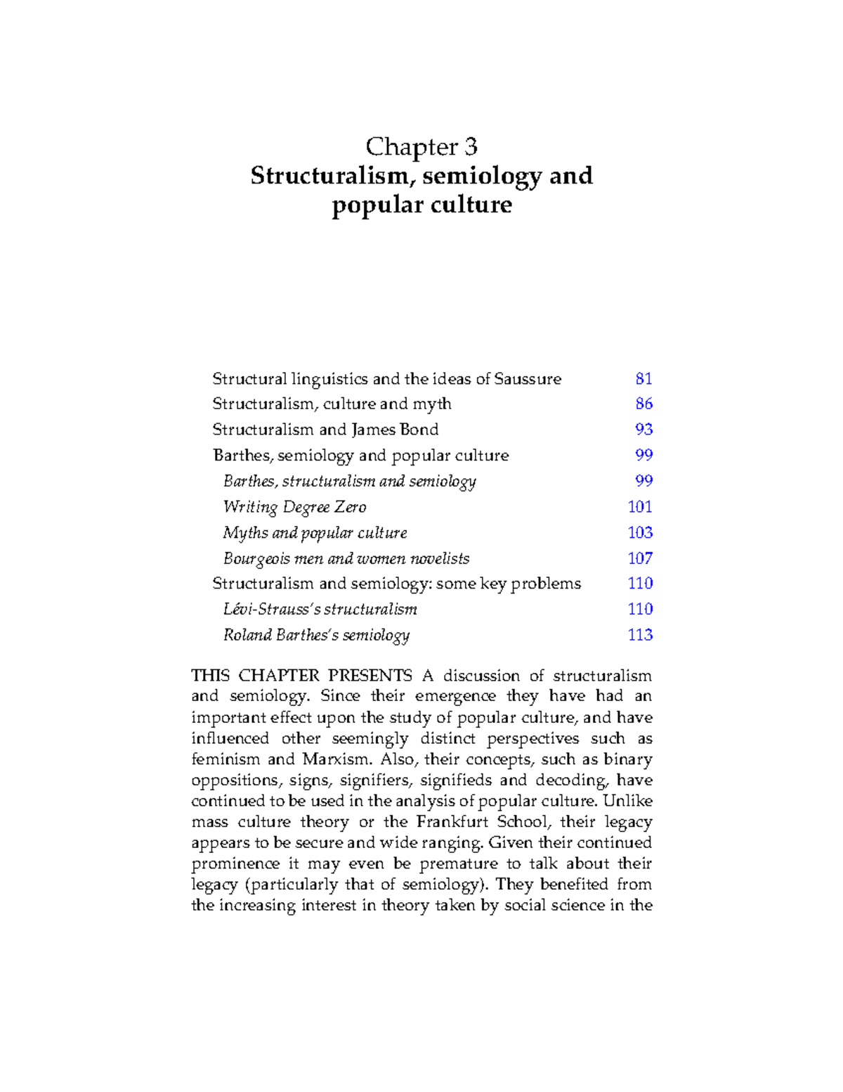 Chapter-3 - Lecture notes 1 - Chapter 3 Structuralism, semiology and ...