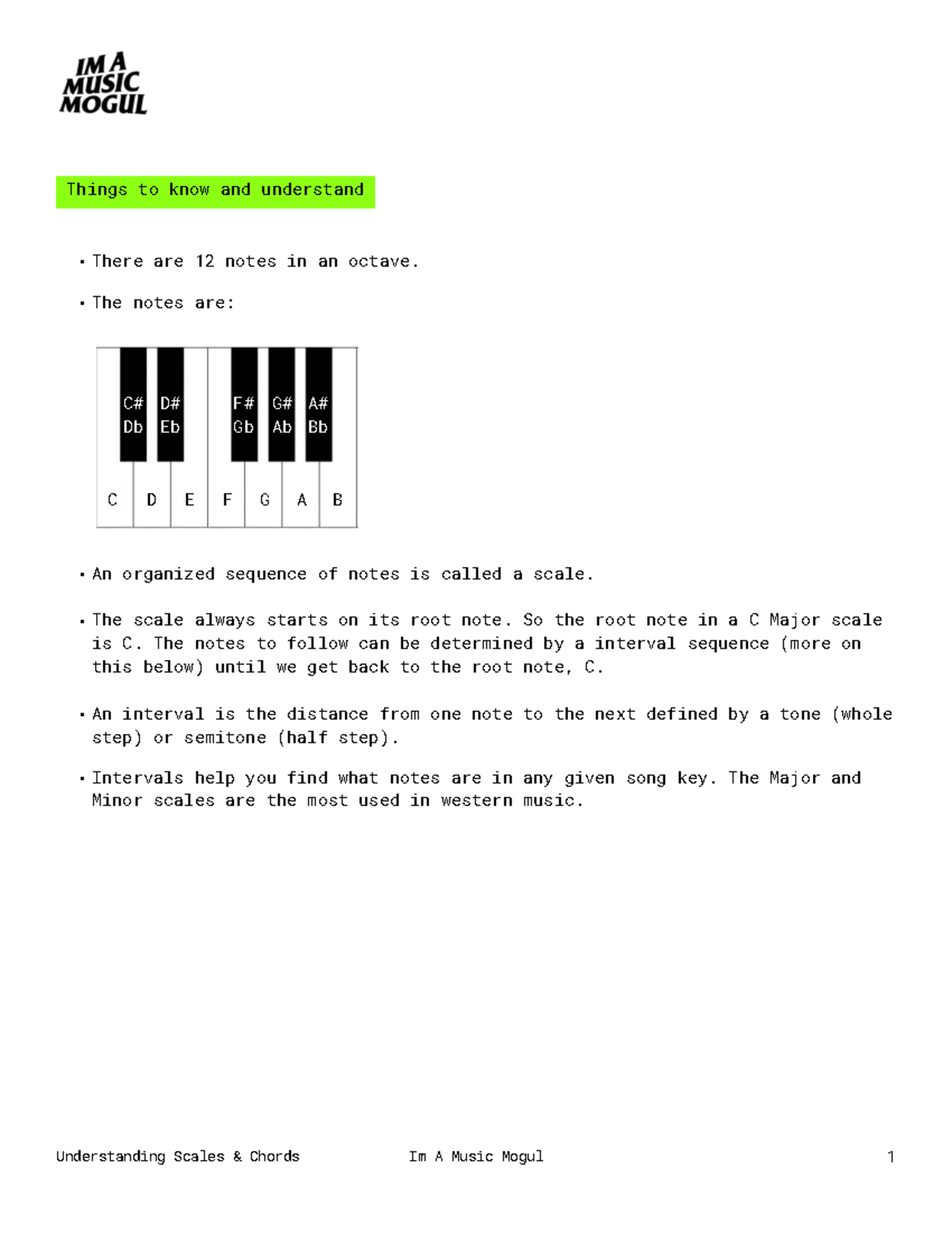 Scales+&+Chords - simple notes on scales and chords in piano - Things ...