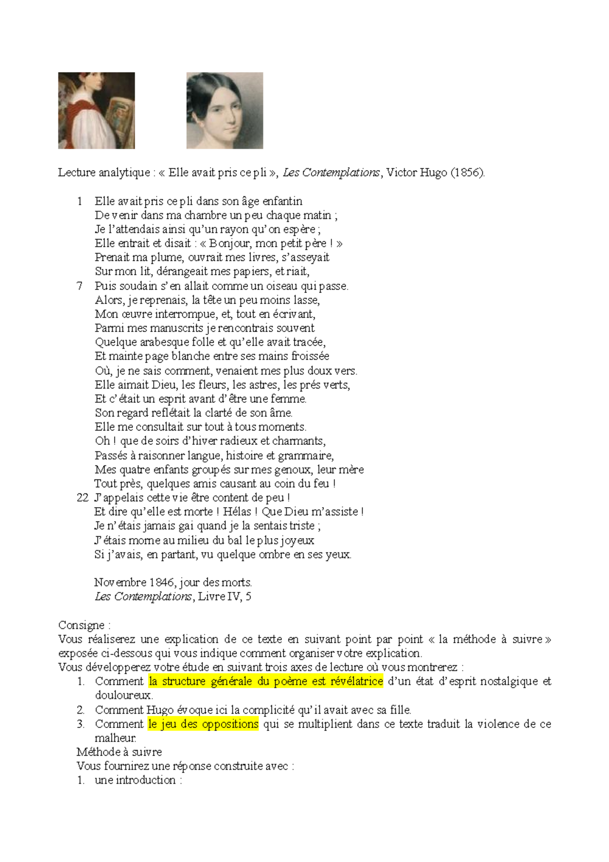 Elle Avait Pris Ce Pli Commentaire De Texte Pdf Bonjour mon petit père Lecture analytique et exemples - Lecture analytique  : « Elle avait pris ce - Studocu