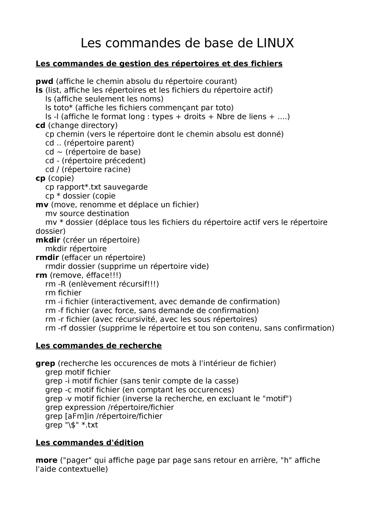 linux-vi-f77-les-commandes-de-base-de-linux-les-commandes-de-gestion-des-r-pertoires-et-des