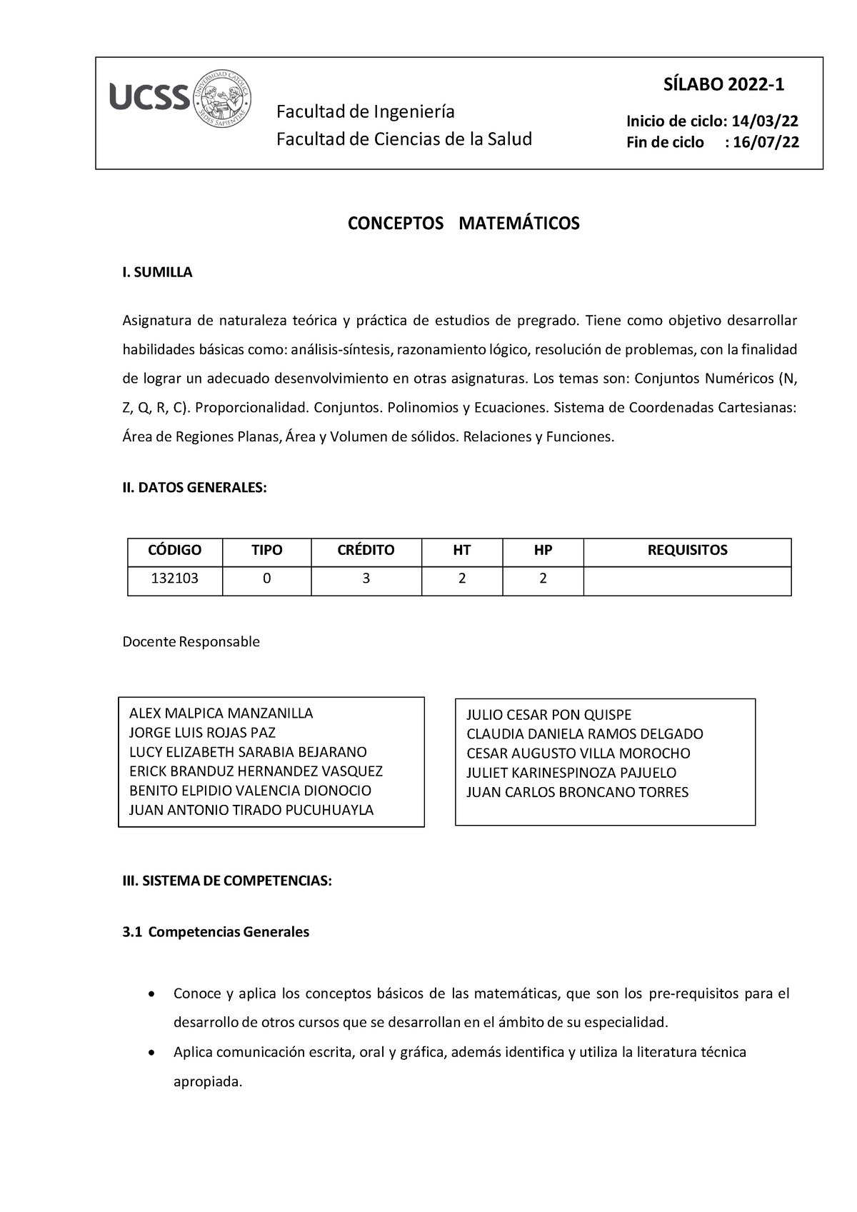 Sílabo- Conceptos Matematicos - Facultad De Ingeniería Facultad De ...