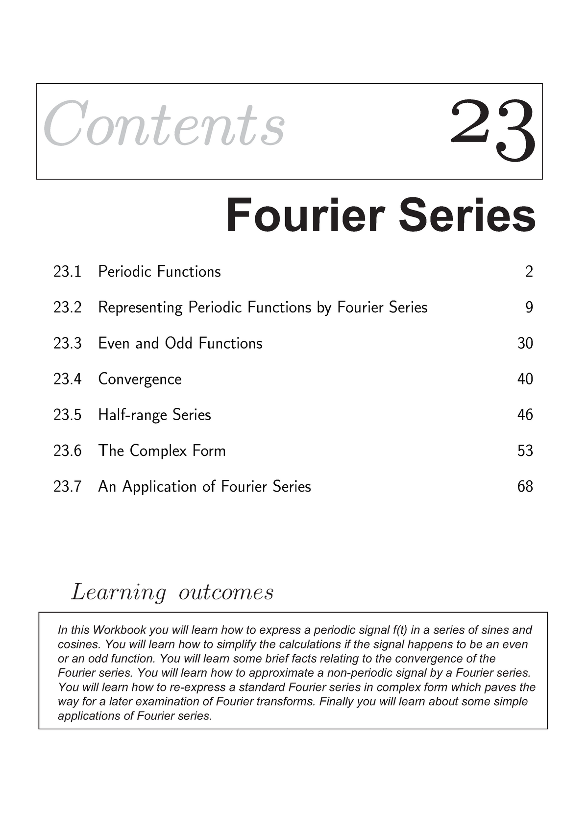 Fourier Series - ENGINEERING MATHEMATICS........... - ContentsContents ...