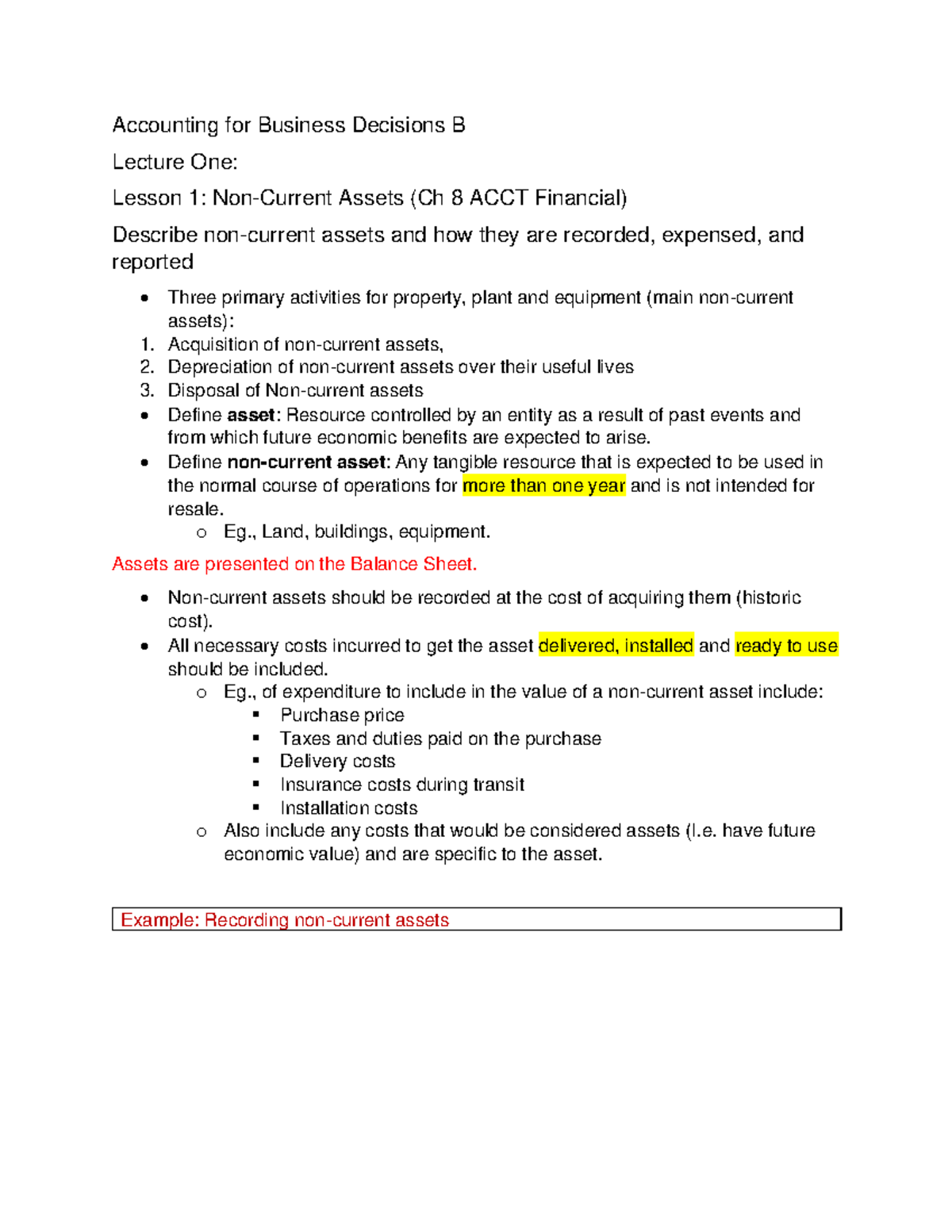 Accounting For Business Decisions B Notes - Accounting For Business ...