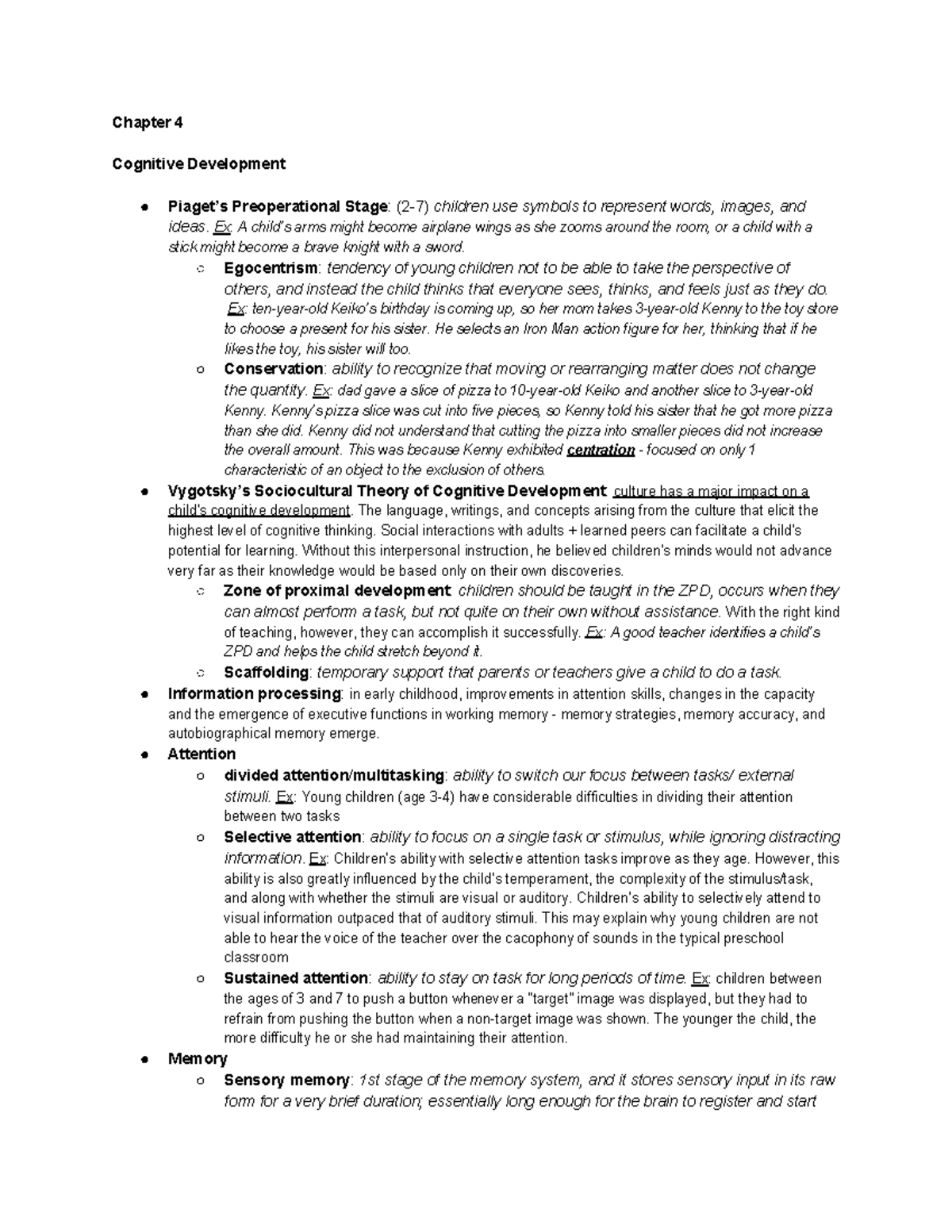 Lifespan Psychology Exam 2 Chapter 4 Cognitive Development Piaget’s