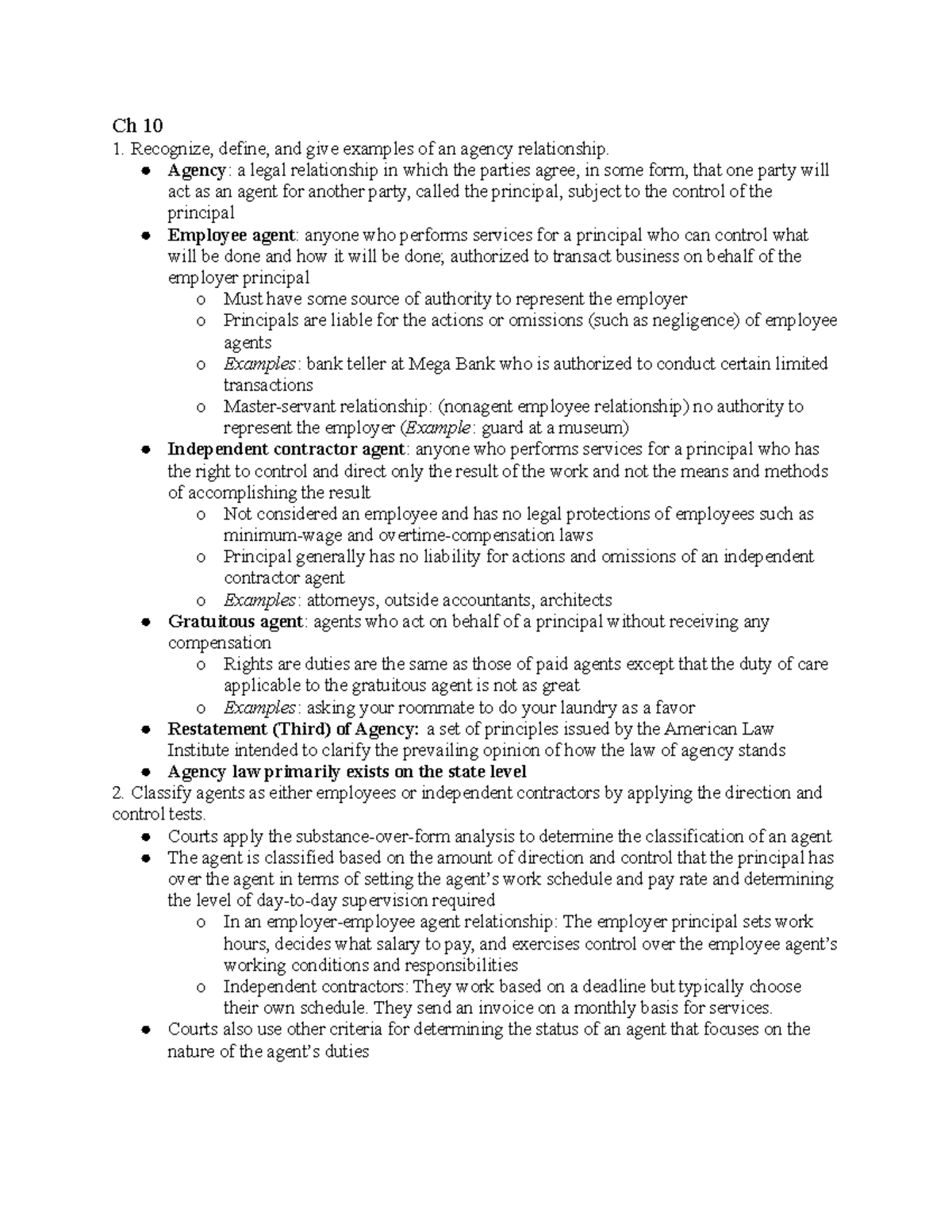 law-test-3-study-guide-ch-10-recognize-define-and-give-examples-of