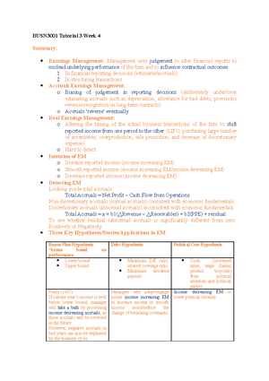 Tutorial Work - 6,9,12 - Accounting Theory - Busn3001 - BUSN3001 WEEK 6 ...