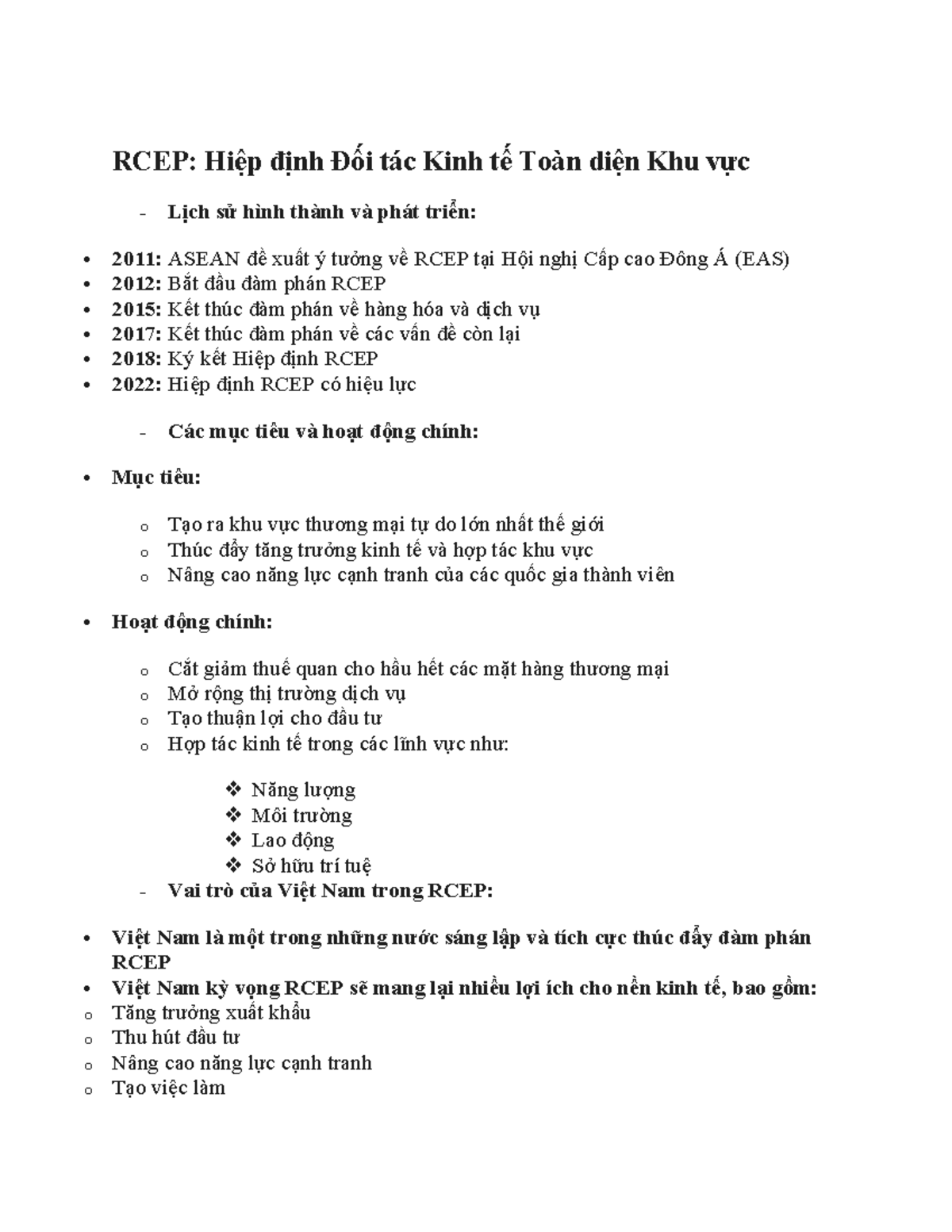 RCEP- Evfta - RCEP: Hiệp định Đối tác Kinh tế Toàn diện Khu vực - Lịch ...