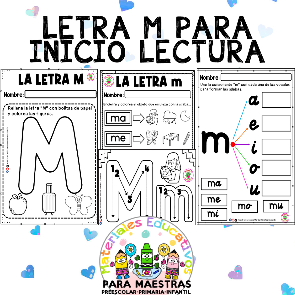 Letra M Para Inicio Lectura Recopilado Por Materiales Educativos Para Maestras Lenguaje Y 